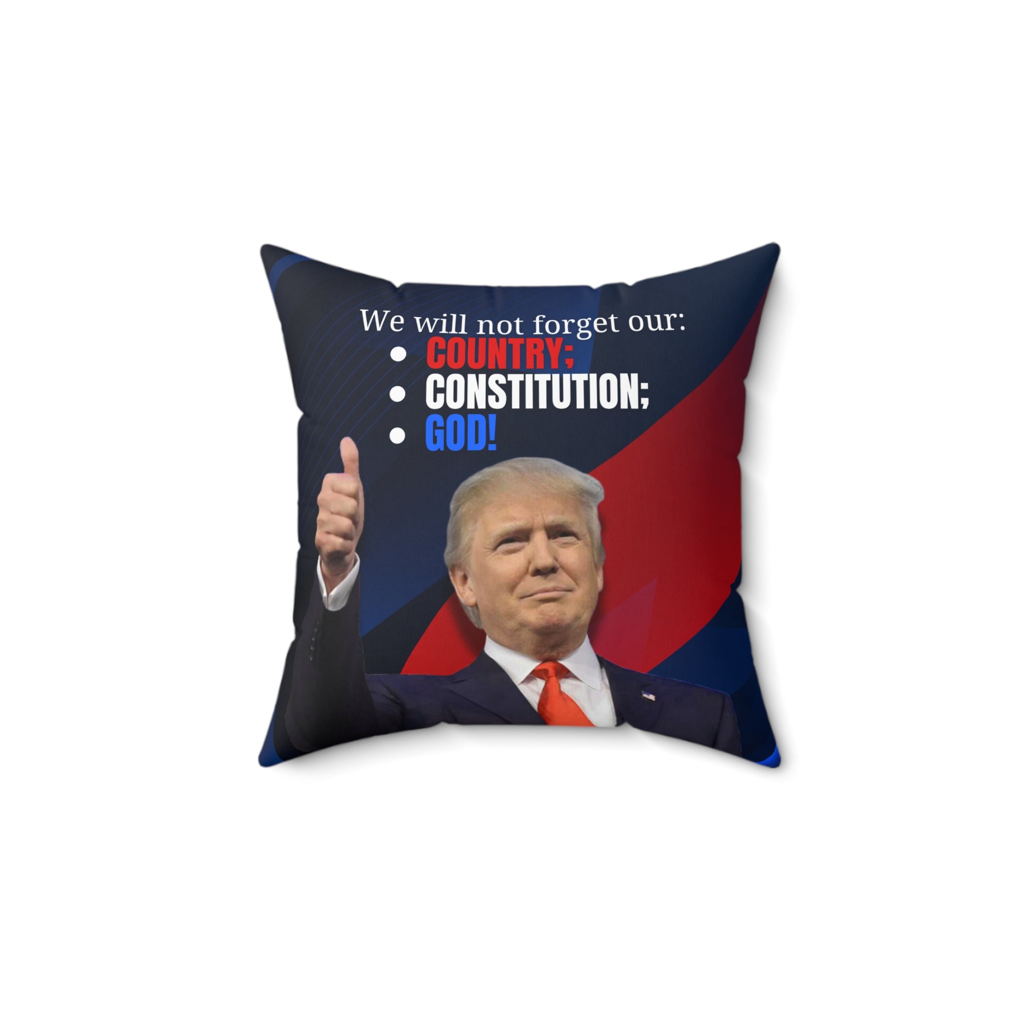 Trump Country Constitution God Spun Polyester Square Pillow