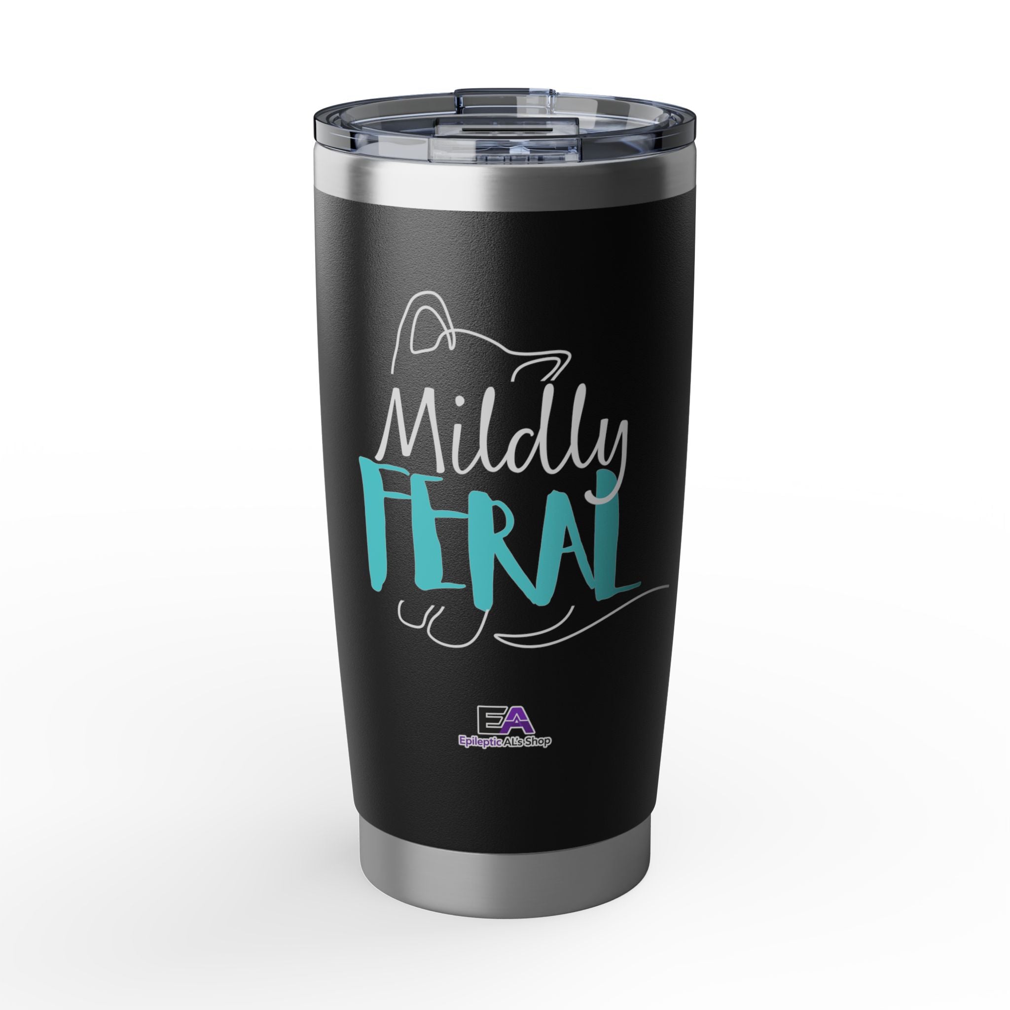 Mildly Feral 20oz Stainless Steel Tumbler – Funny Cat Lover Travel Cup