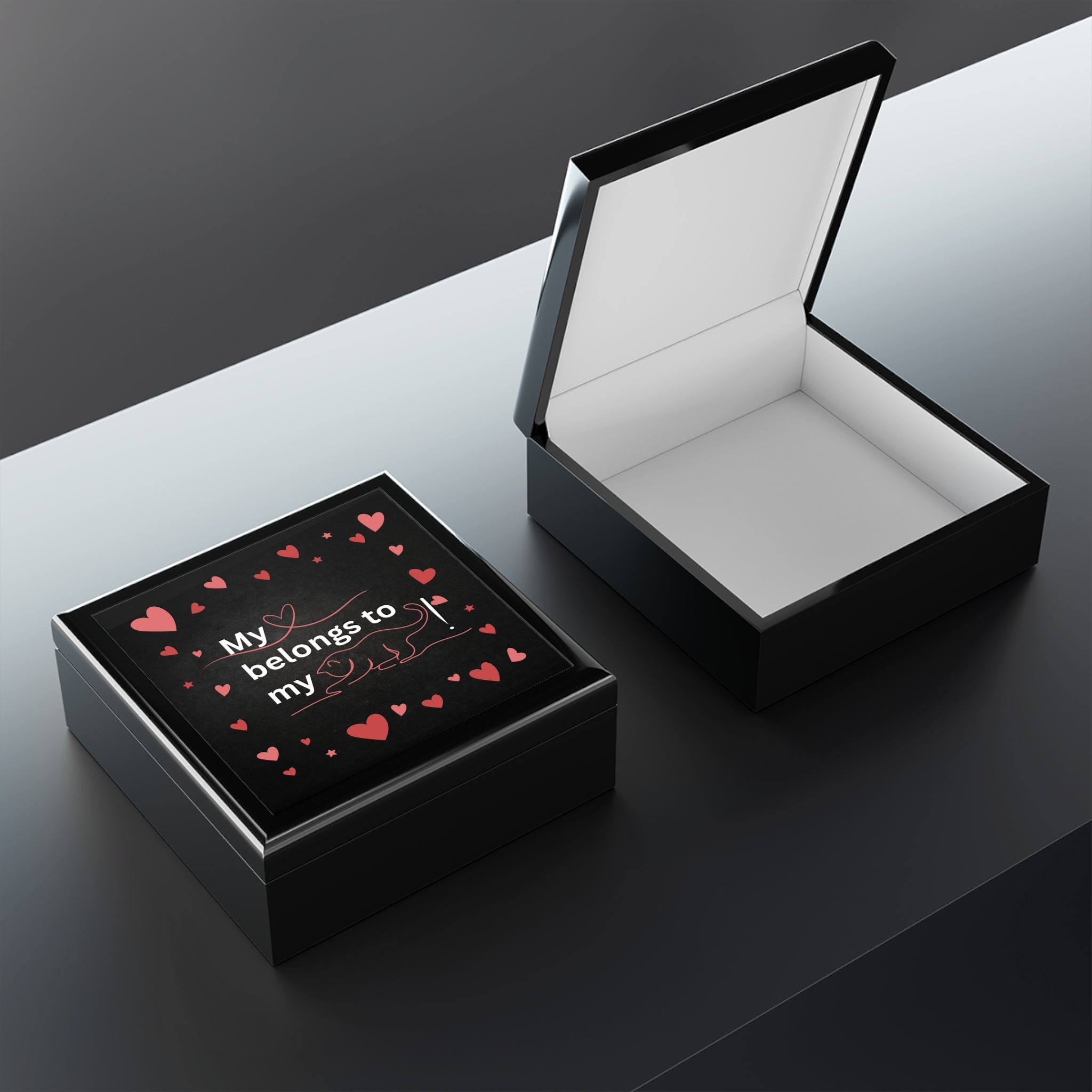 My Heart Belongs to my Cat Jewelry Box - EpiAl's Shop