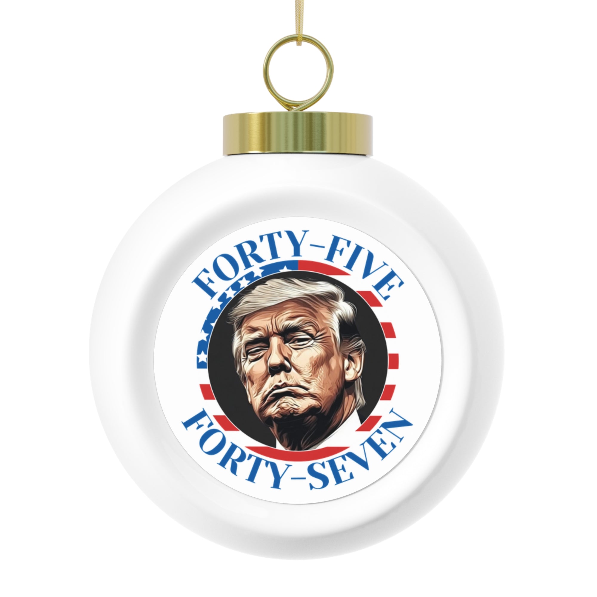 Christmas Ball Ornament with Trump, Political Holiday Decor