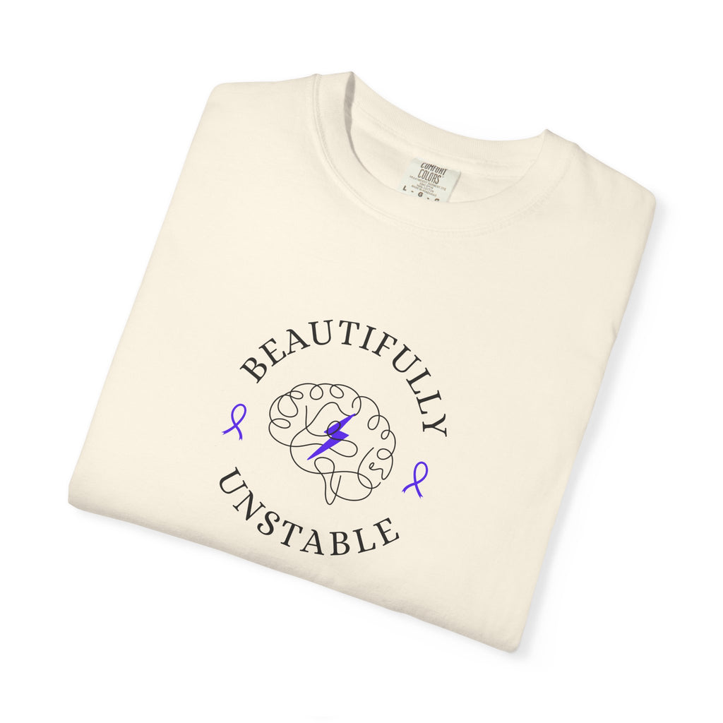 Beautifully Unstable Unisex T-Shirt – Epilepsy Awareness Purple Ribbon Tee