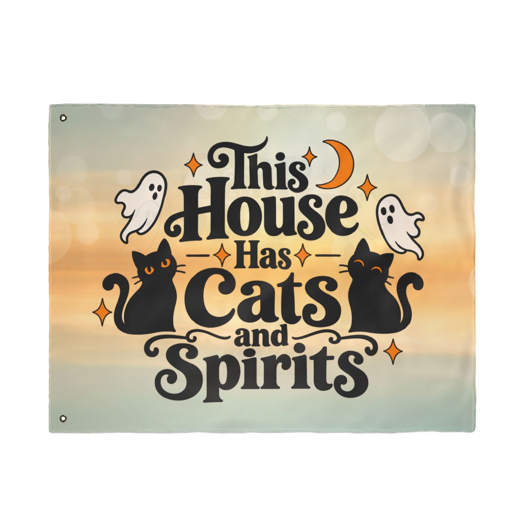 This House Has Cats and Spirits Double-Sided Flag