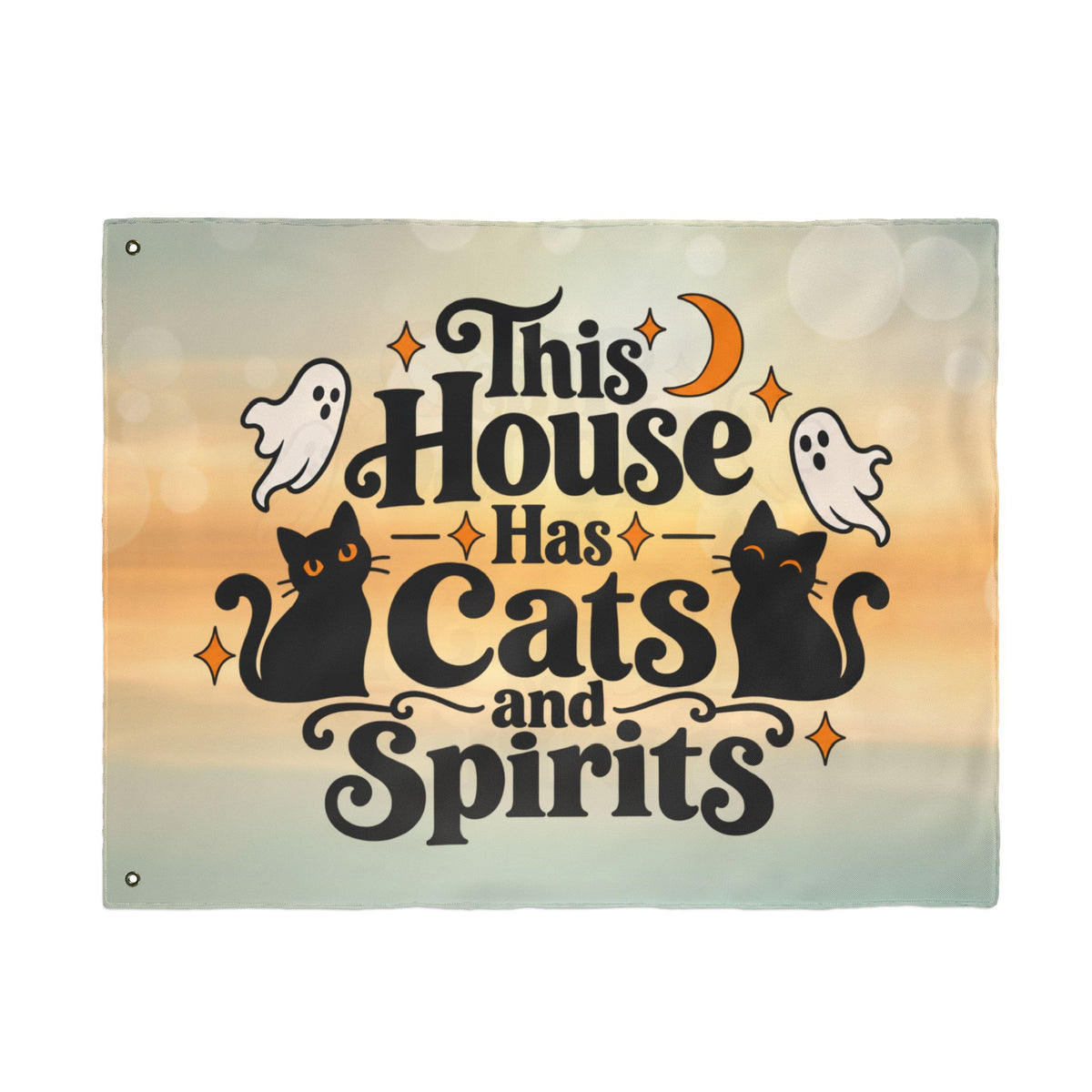 This House Has Cats and Spirits Double-Sided Flag