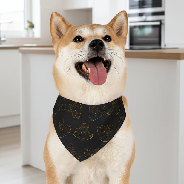 Love Line Art Dog Bandana – Person, Dog & Cat Design