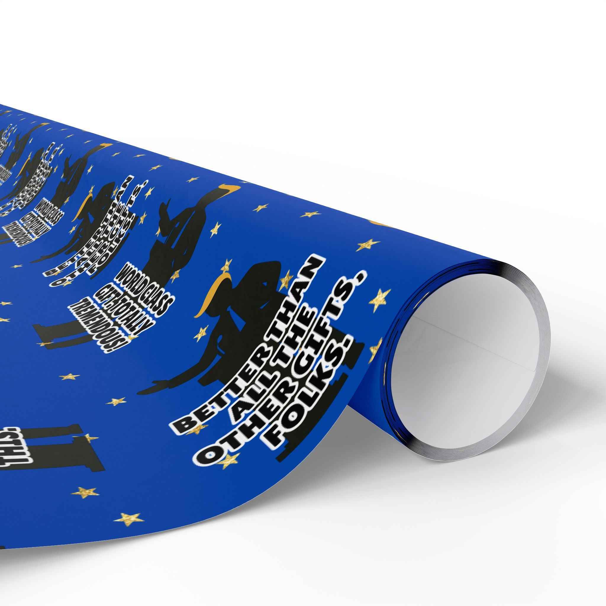 “Greatest Present, Believe Me” Political Parody Wrapping Paper