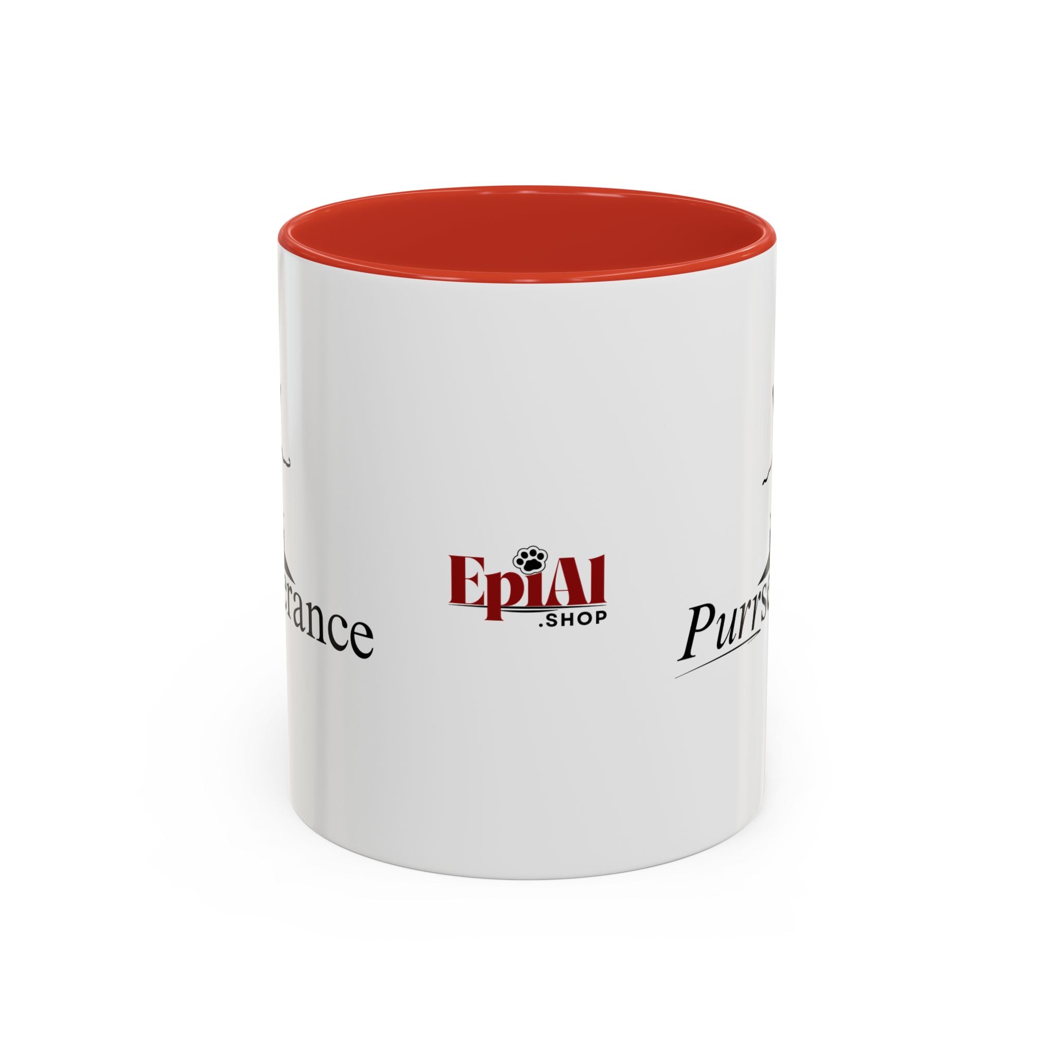 Photo depicting the ​Purrseverance Accent Coffee Mug (11, 15oz) from EpiAl's Shop.