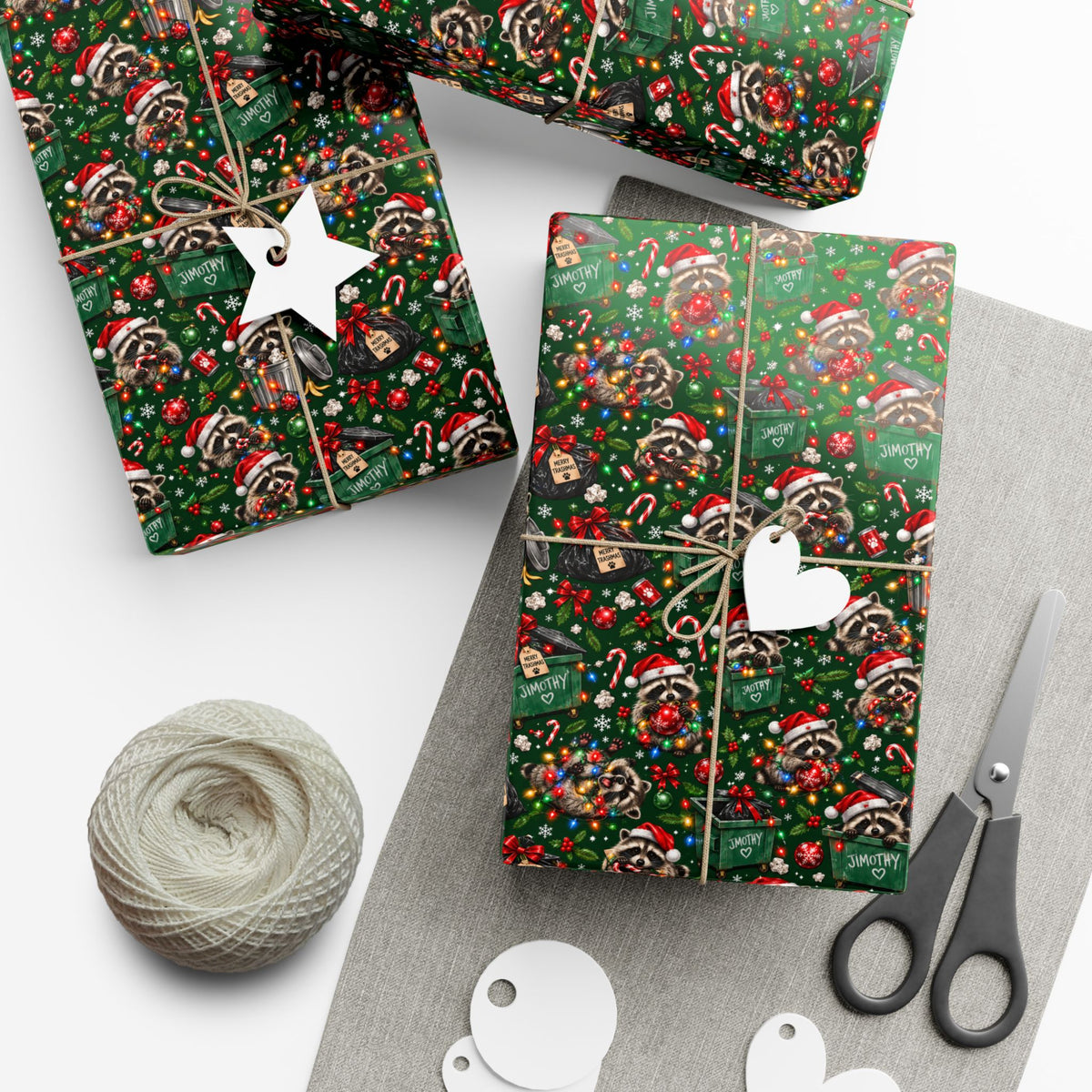 Jimothy’s Merry Trashmas Raccoon Christmas Wrapping Paper