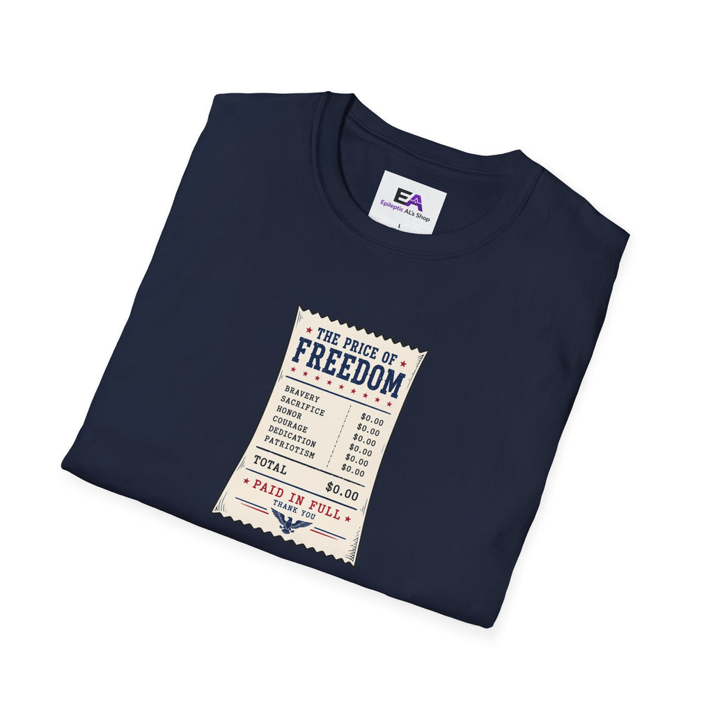 Price of Freedom Patriotic Receipt T-Shirt | Americana Graphic Tee