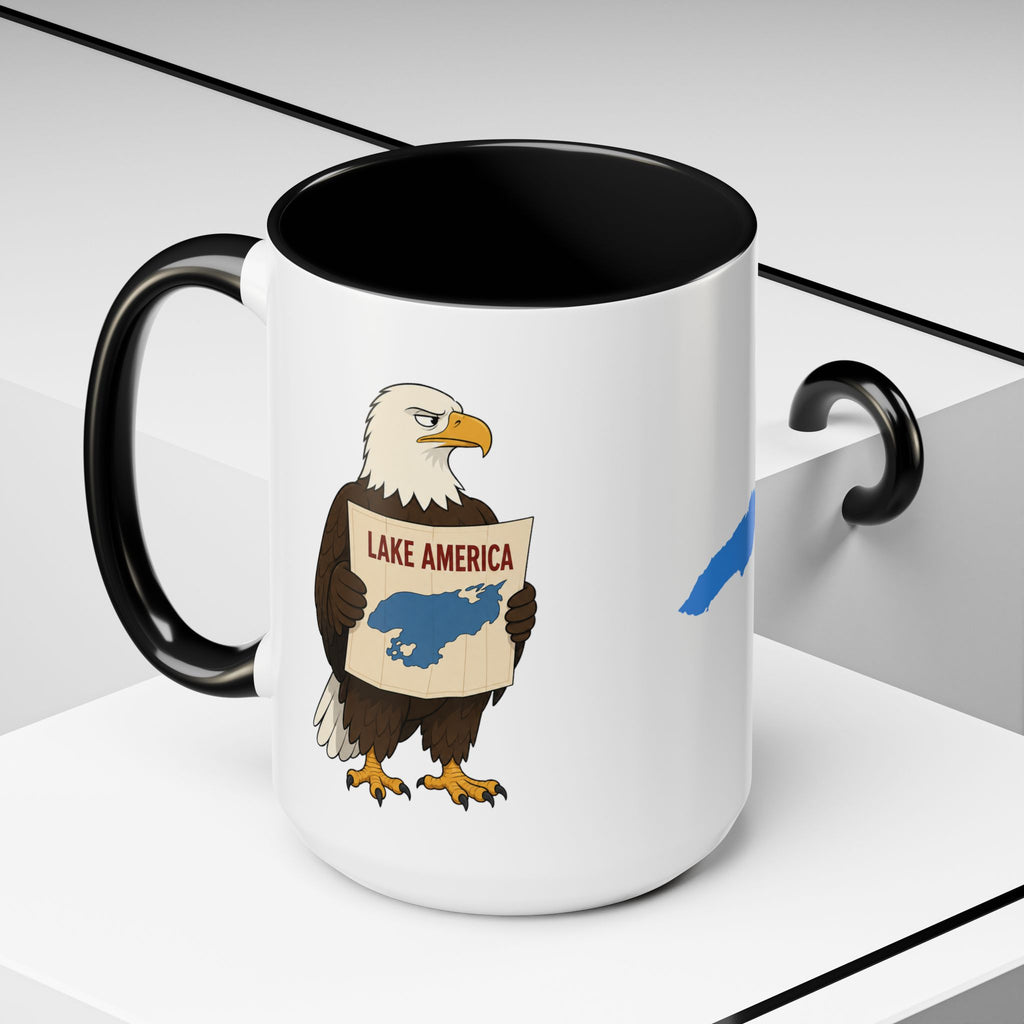 Lake Ontario vs. Lake America Goose & Eagle Coffee Mug | Great Lake Renaming Humor