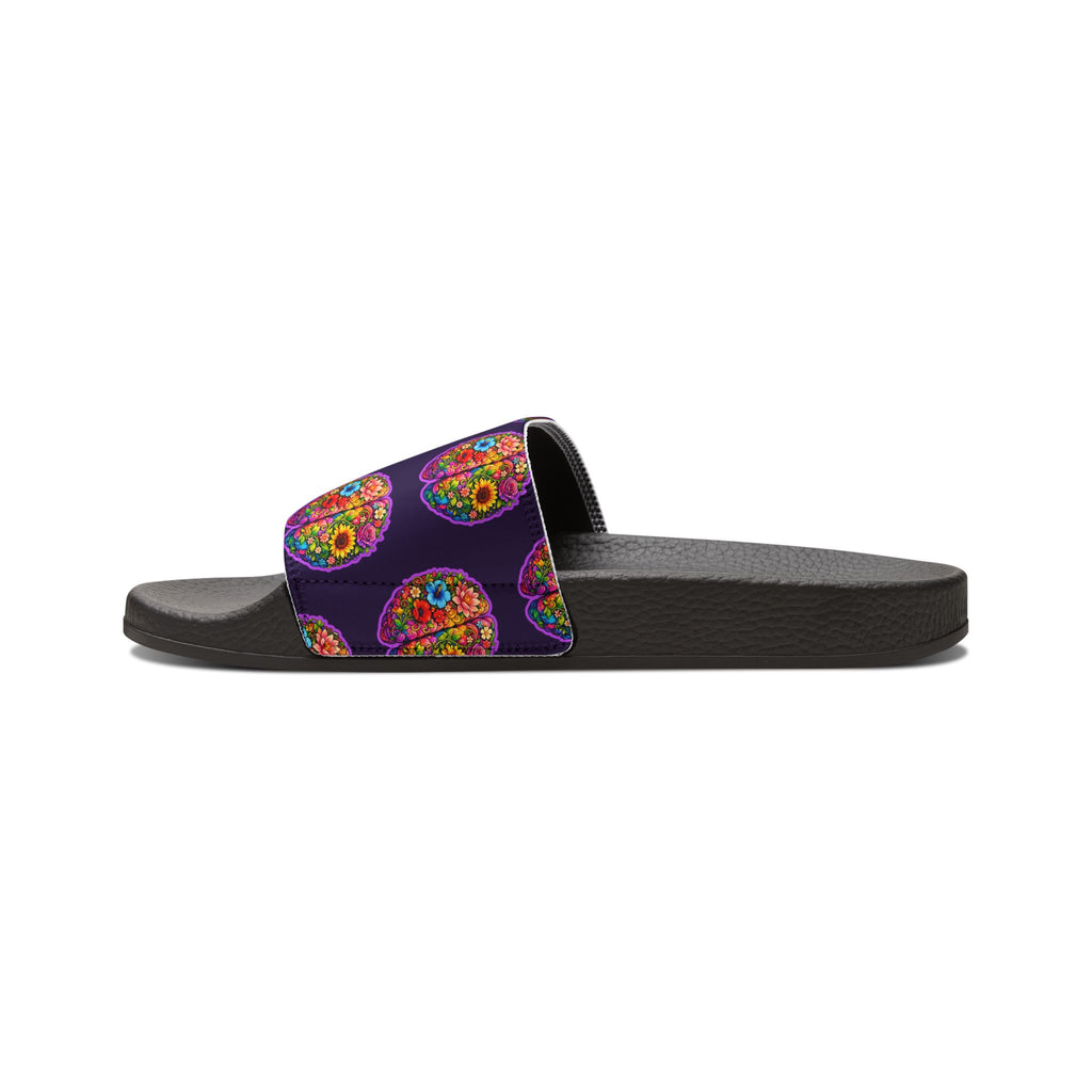Floral Brain Women's Slide Sandals – Epilepsy Awareness Comfort Slides