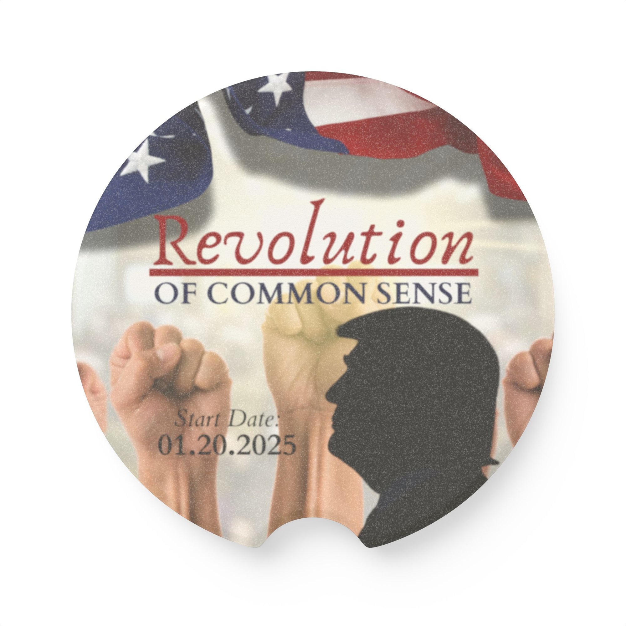 Trump Revolution of Common Sense Soapstone Car Coaster