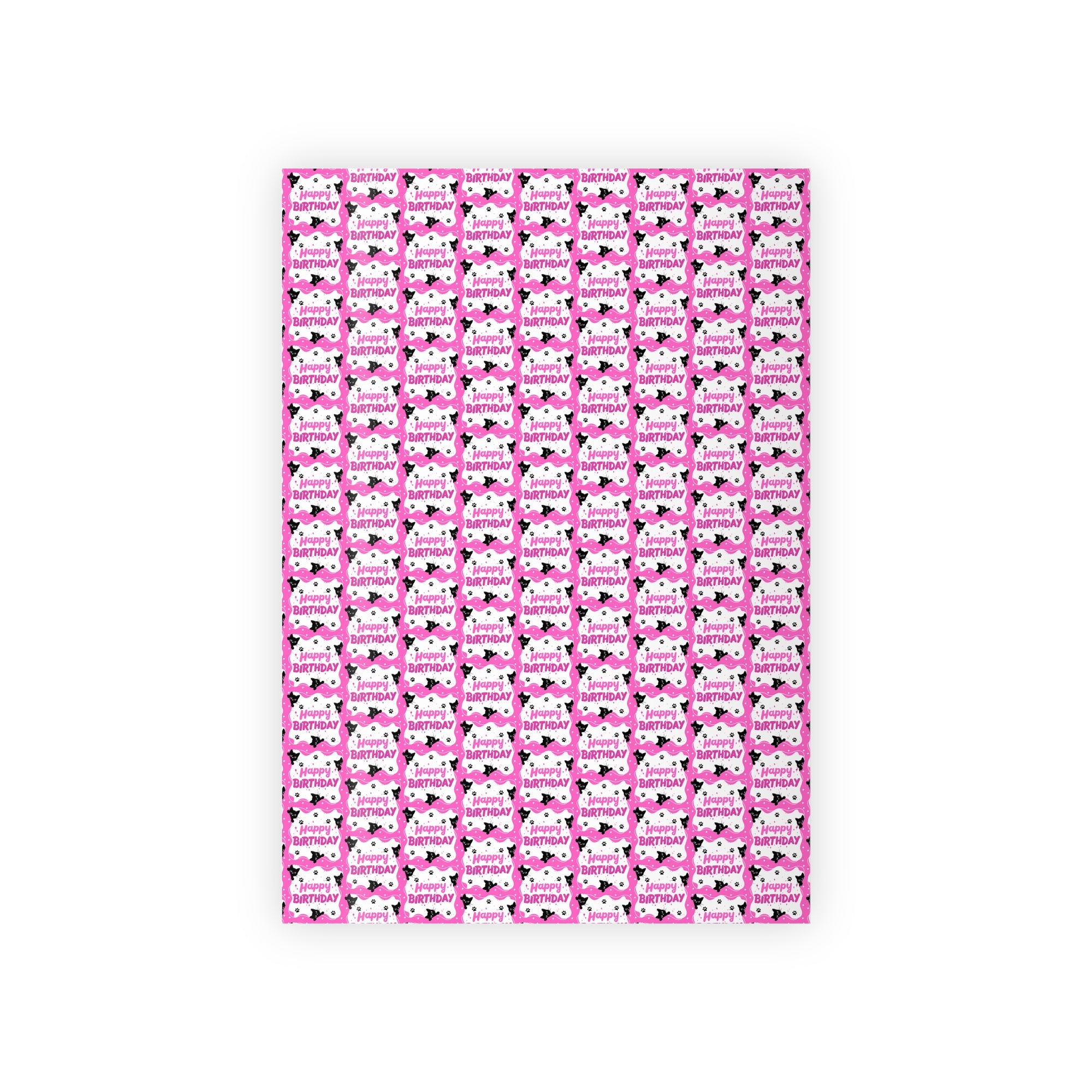 Pink Peeky Kitty Birthday Gift Wrapping Paper Rolls, 1pc