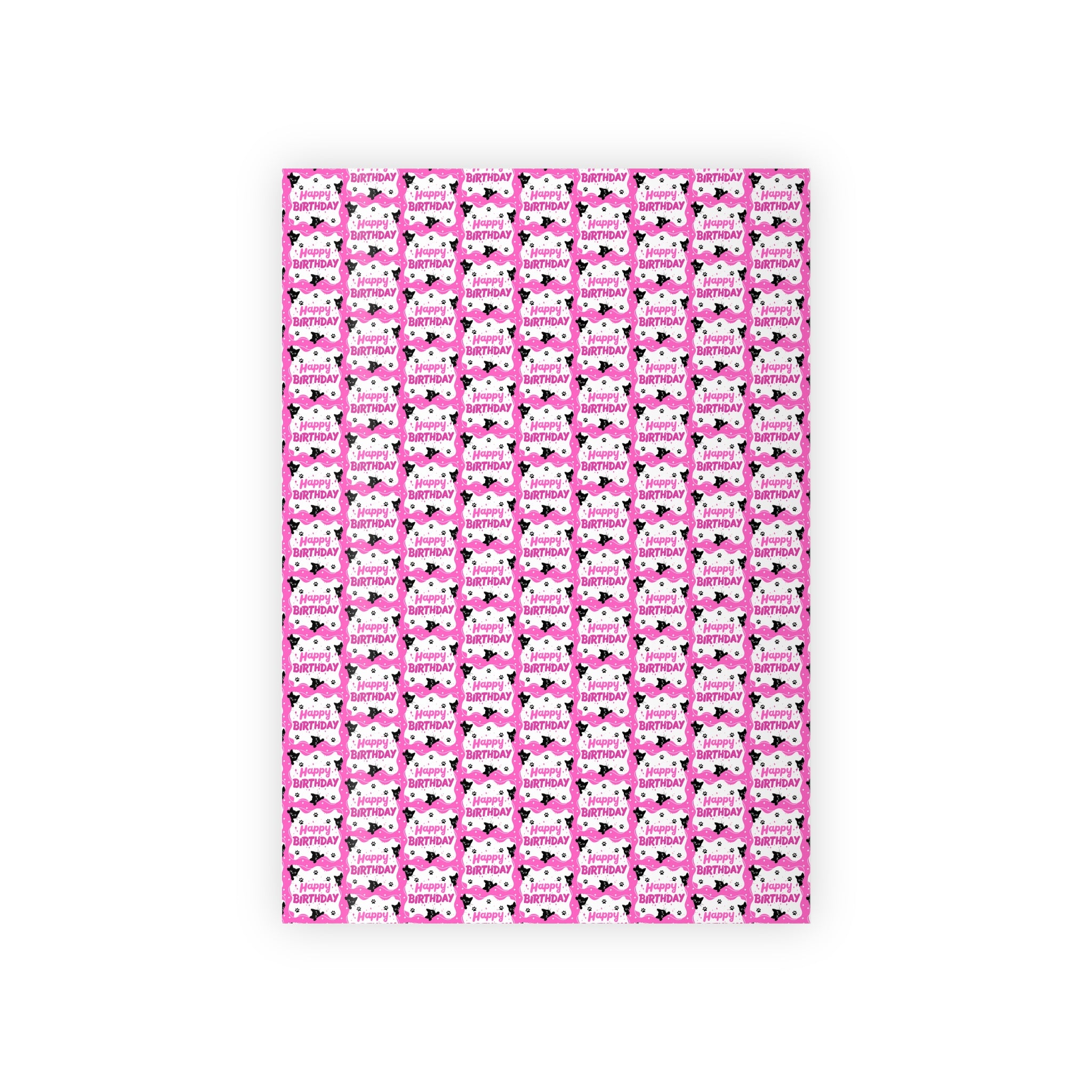 Pink Peeky Kitty Birthday Gift Wrapping Paper Rolls, 1pc - EpiAl's Shop