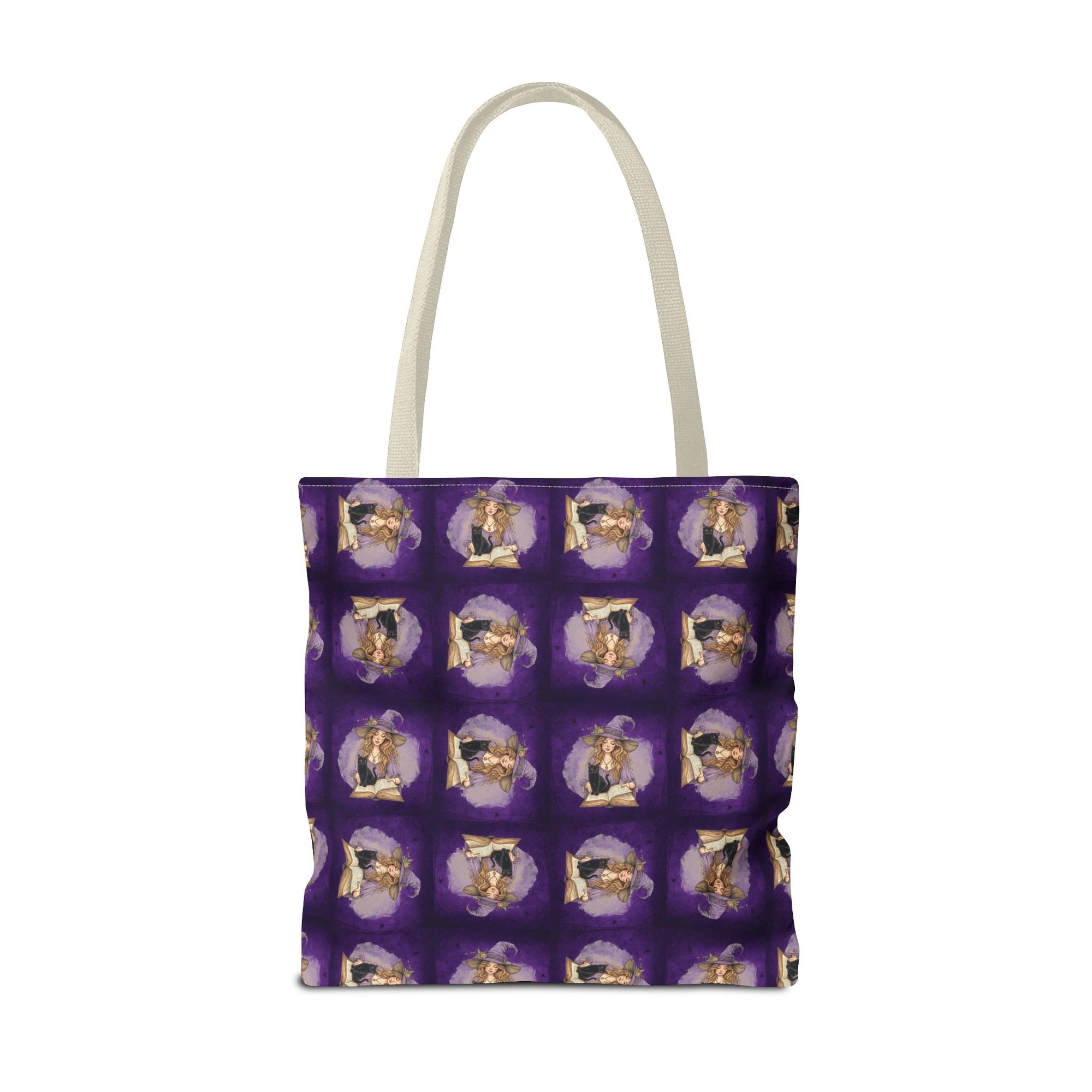 Vibrant Witchy Cat Lady Tote Bag
