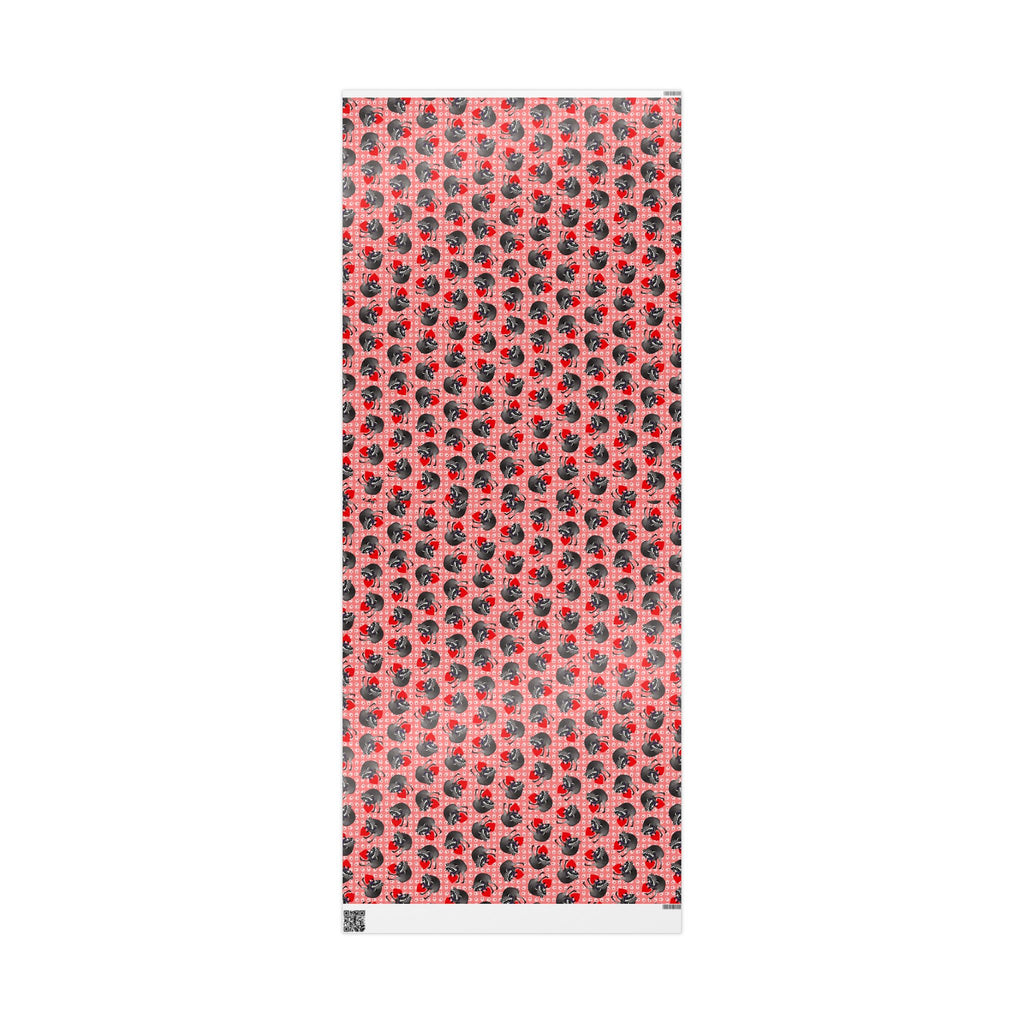 Jimothy's Love & Mischief Gift Wrapping Paper | Raccoon Hearts & Paw Prints