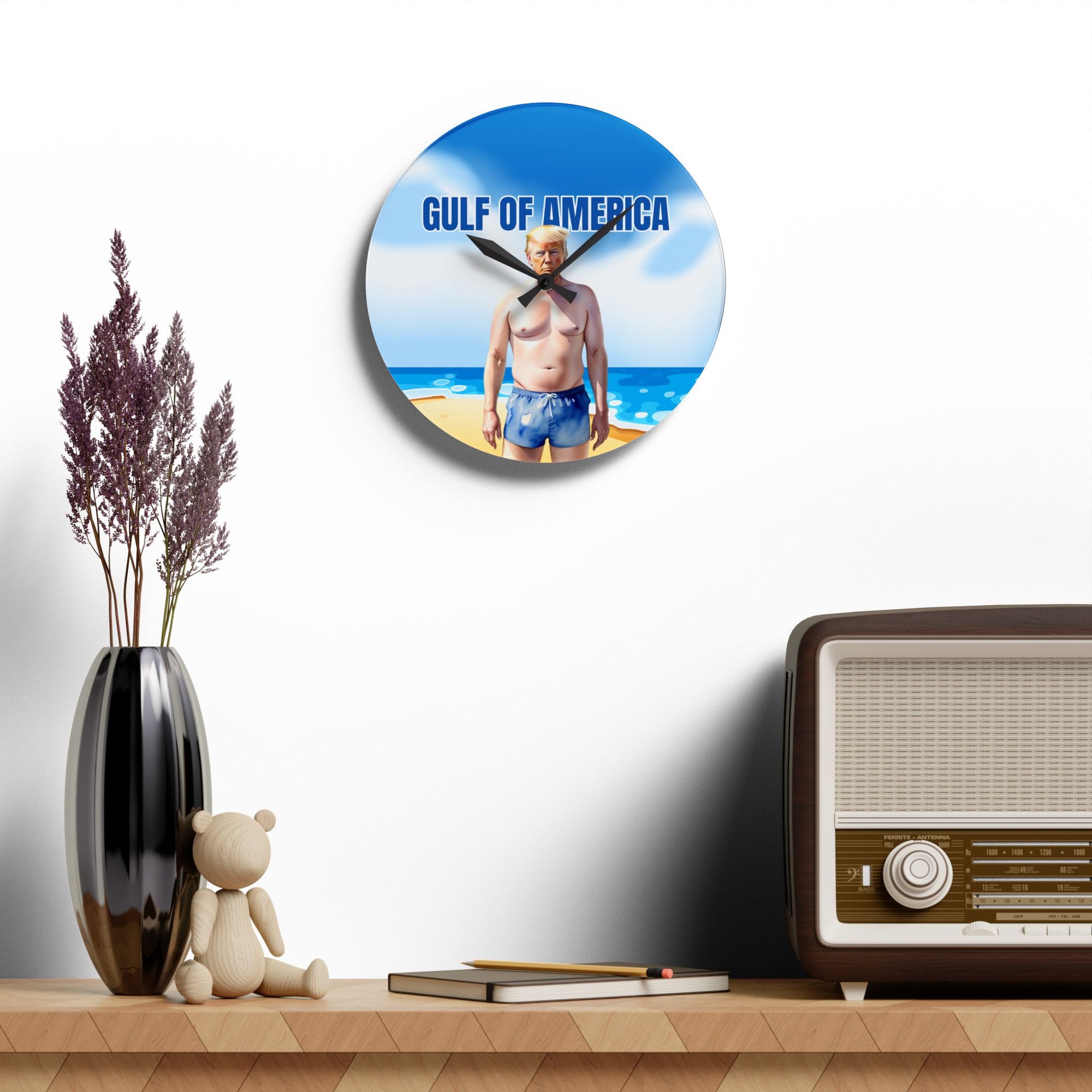 American Gulf Acrylic Wall Clock - Stylish Coastal Home Decor