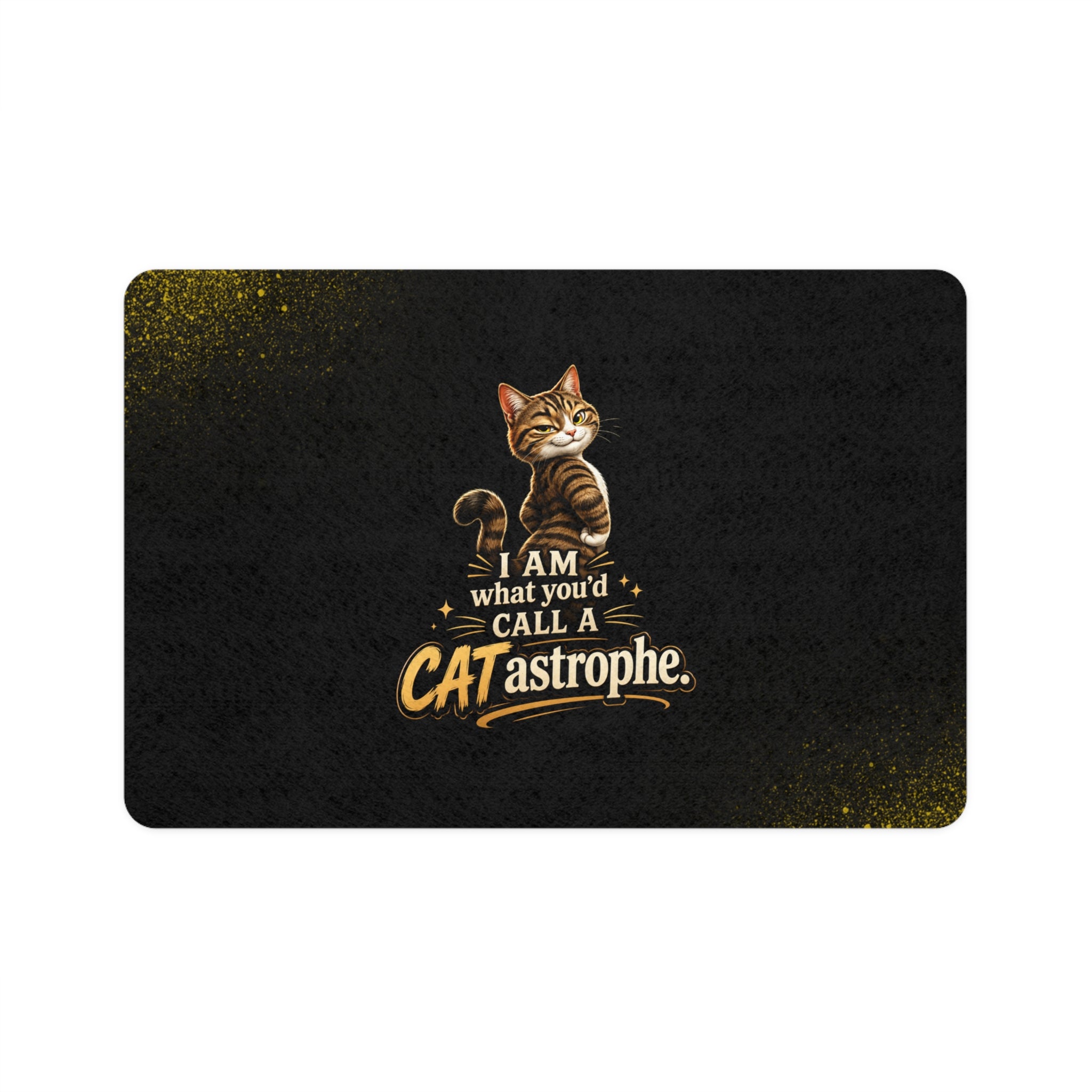 CATastrophe Tabby Cat Food Mat (12x18)
