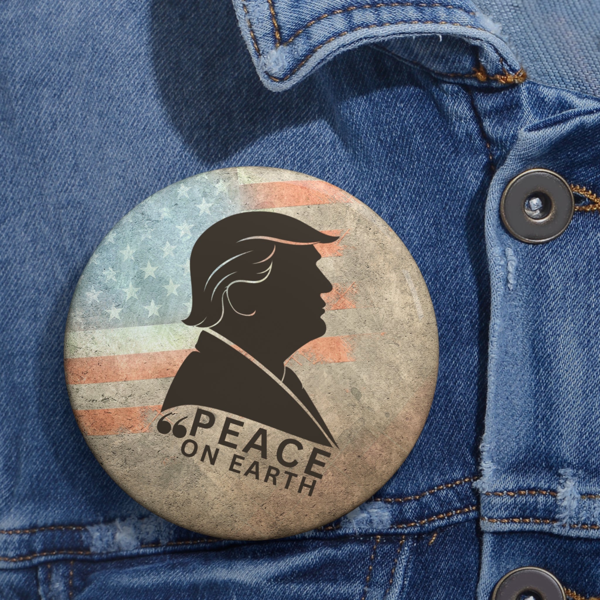Peace on Earth Political Parody Pinback Button – Vintage Satirical Statement
