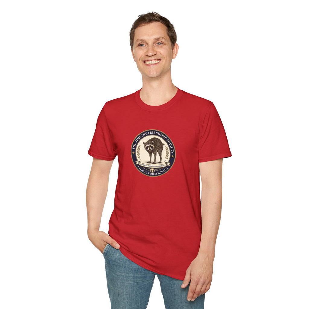 The Jimothy Friendship Society T-Shirt | Raccoon Membership Seal Tee