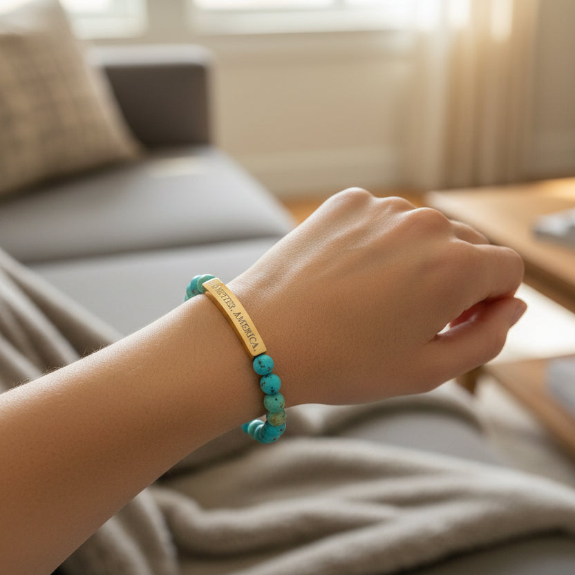 Do Better, America Bracelet – Engraved Stainless Steel Stretch Bracelet