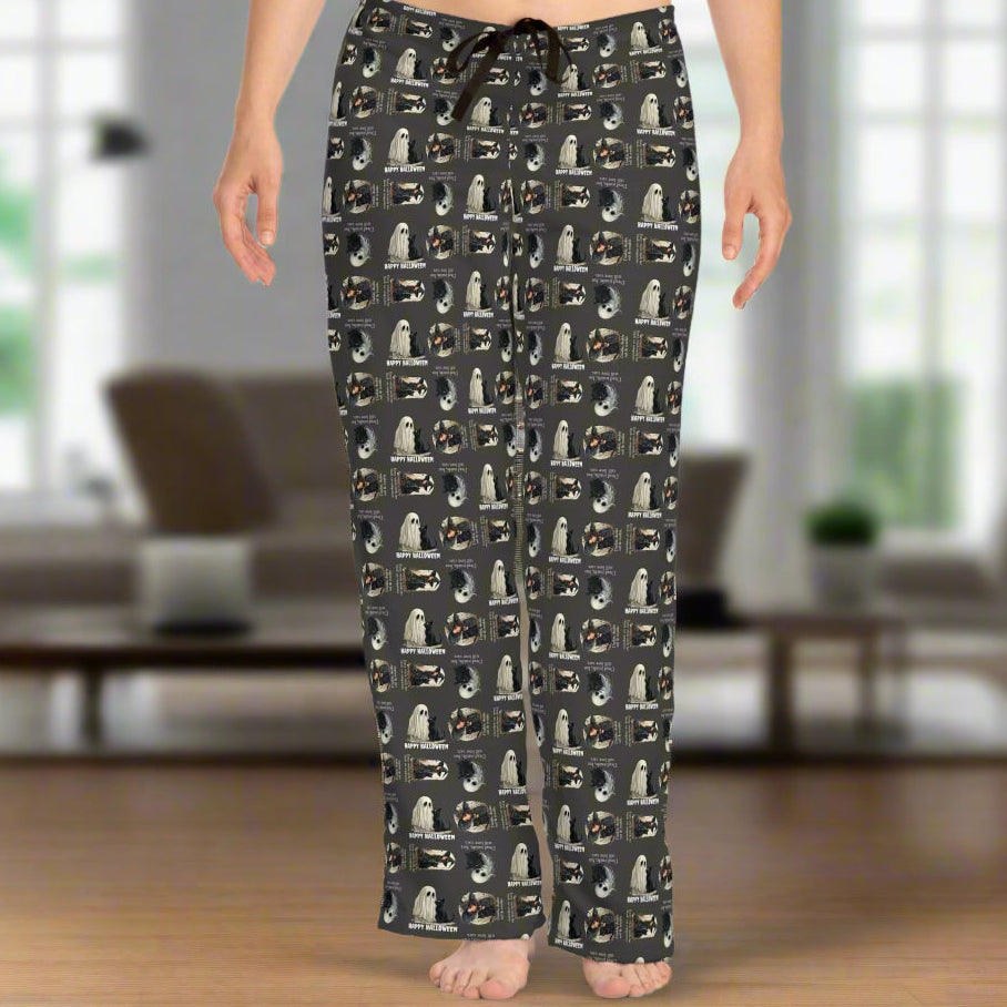 Cozy Halloween Cat-Themed Women's Pajama Pants