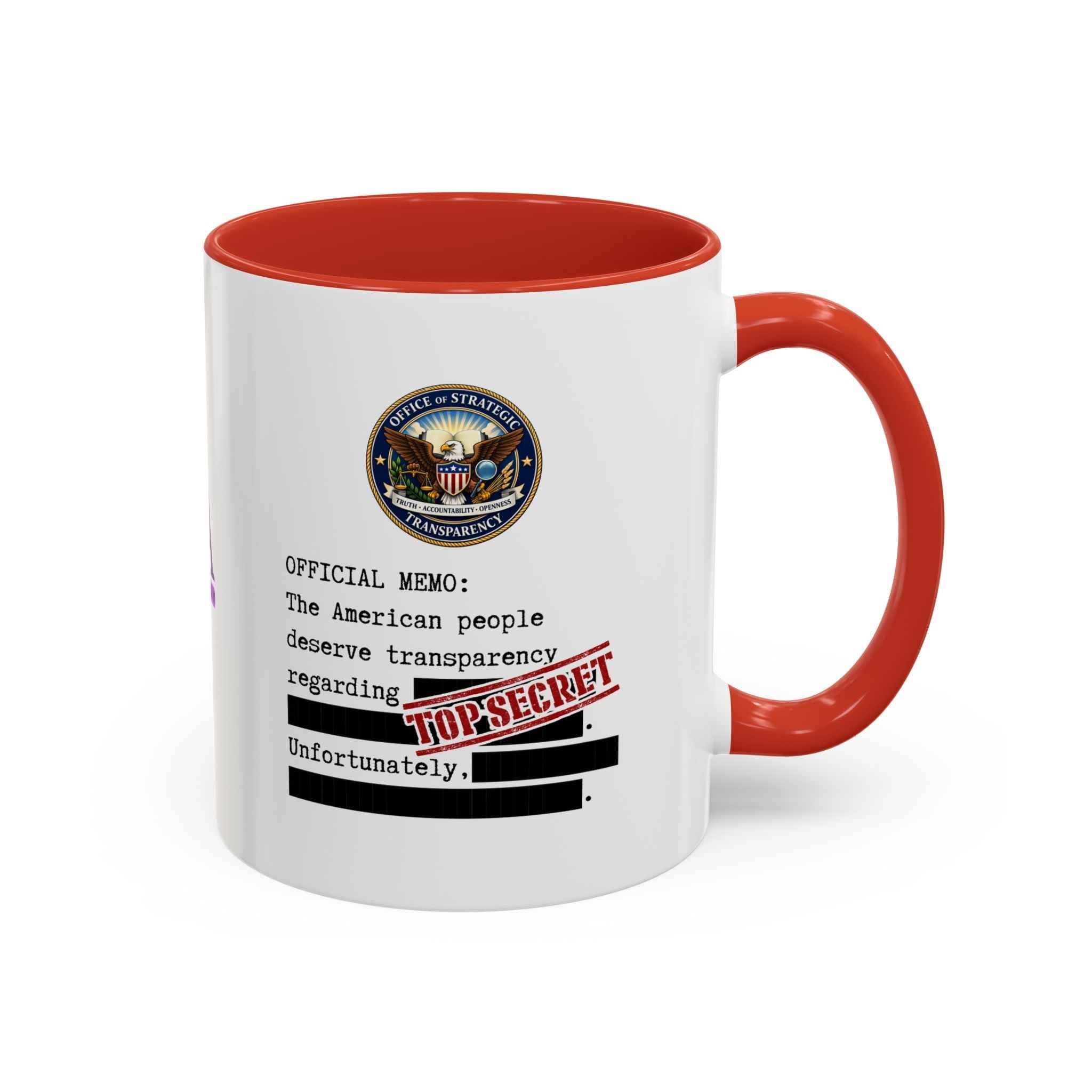 Official Memo Top Secret Coffee Mug – Political Satire Two-Tone Mug