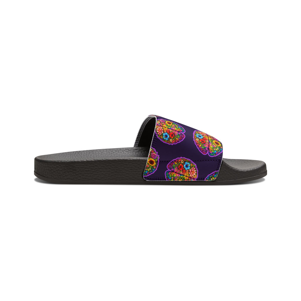 Floral Brain Women's Slide Sandals – Epilepsy Awareness Comfort Slides