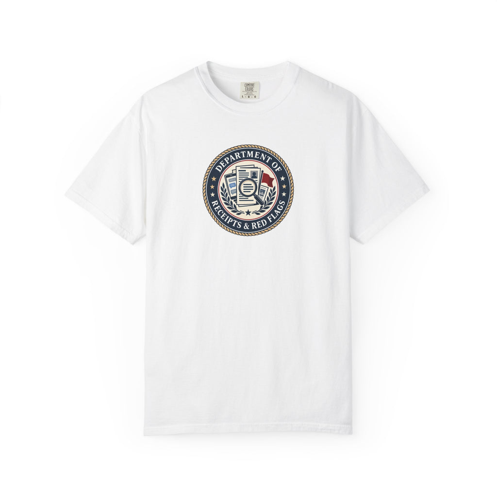 Department of Receipts & Red Flags T-Shirt | True Crime Faux Agency Tee