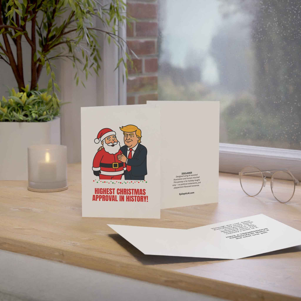Santa’s Approval Ratings Christmas Card – 1, 10, 30, 50 pc sets
