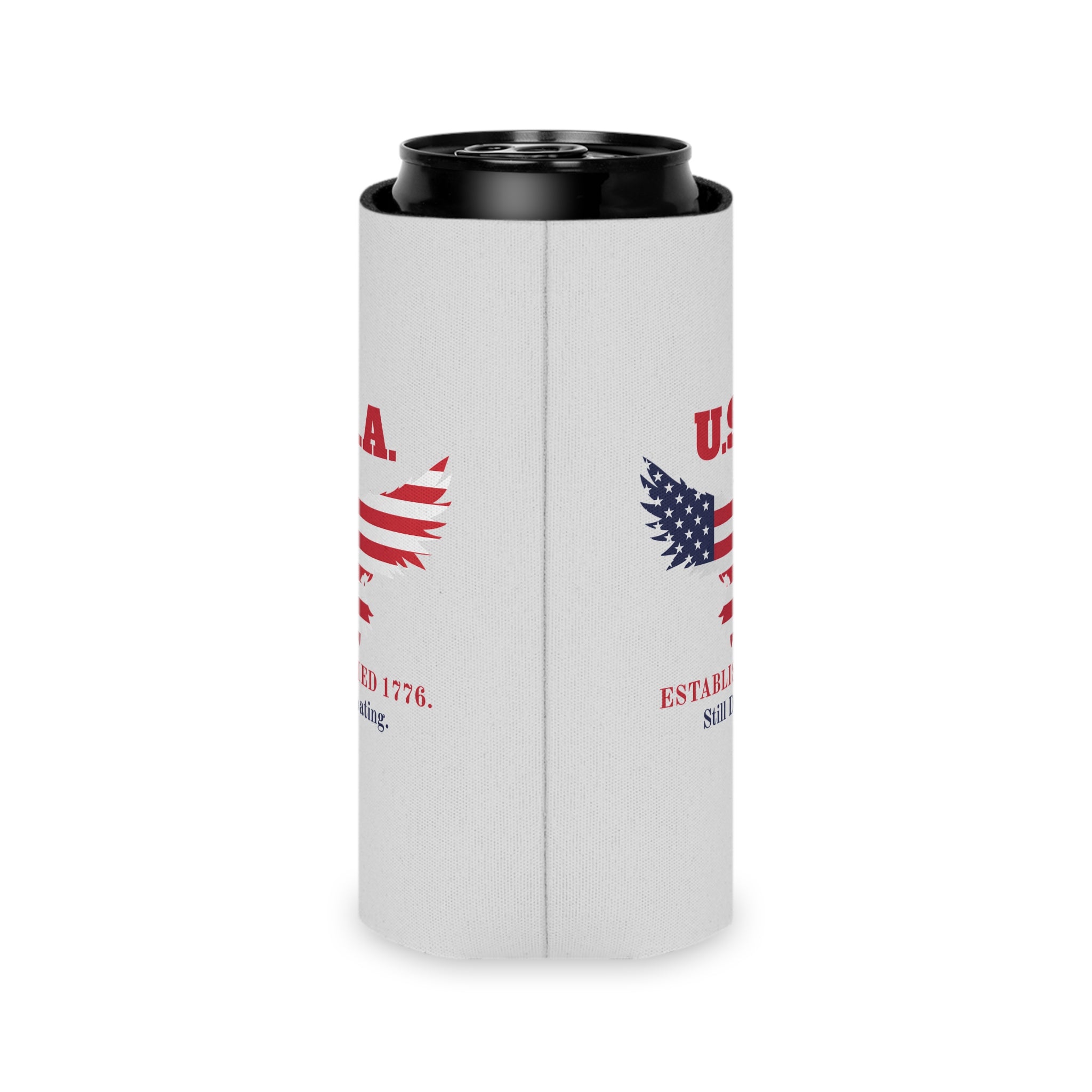 USA Established 1776 Still Debating Can Cooler Sleeve | Patriotic Funny Koozie