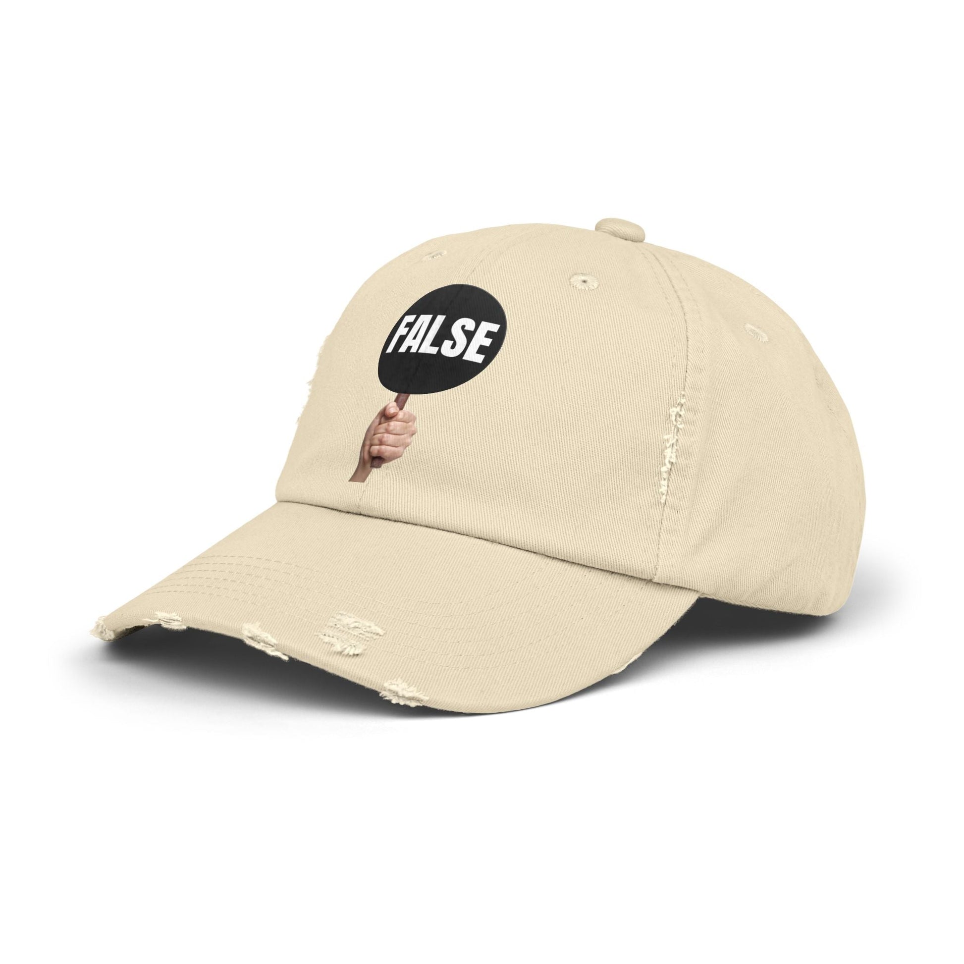 False Sign Unisex Distressed Cap Printify