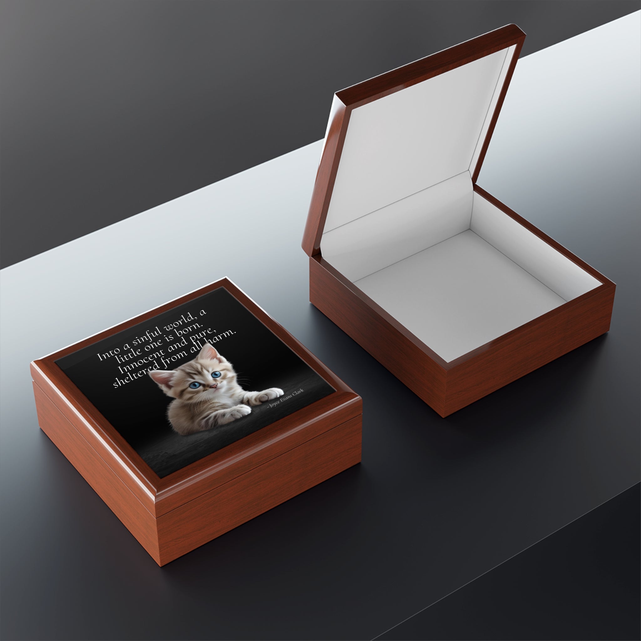 Photo depicting the ​A Little One is Born Jewelry Box from EpiAl's Shop.
