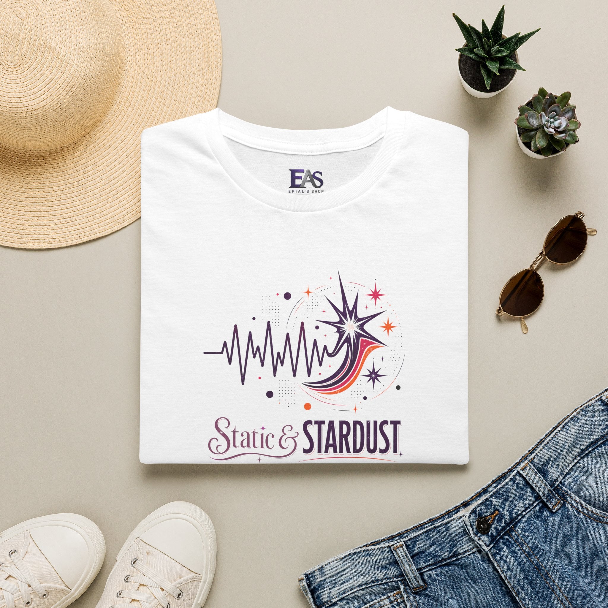 Static & Stardust Retro Epilepsy Awareness T-Shirt | Abstract Brainwave Tee