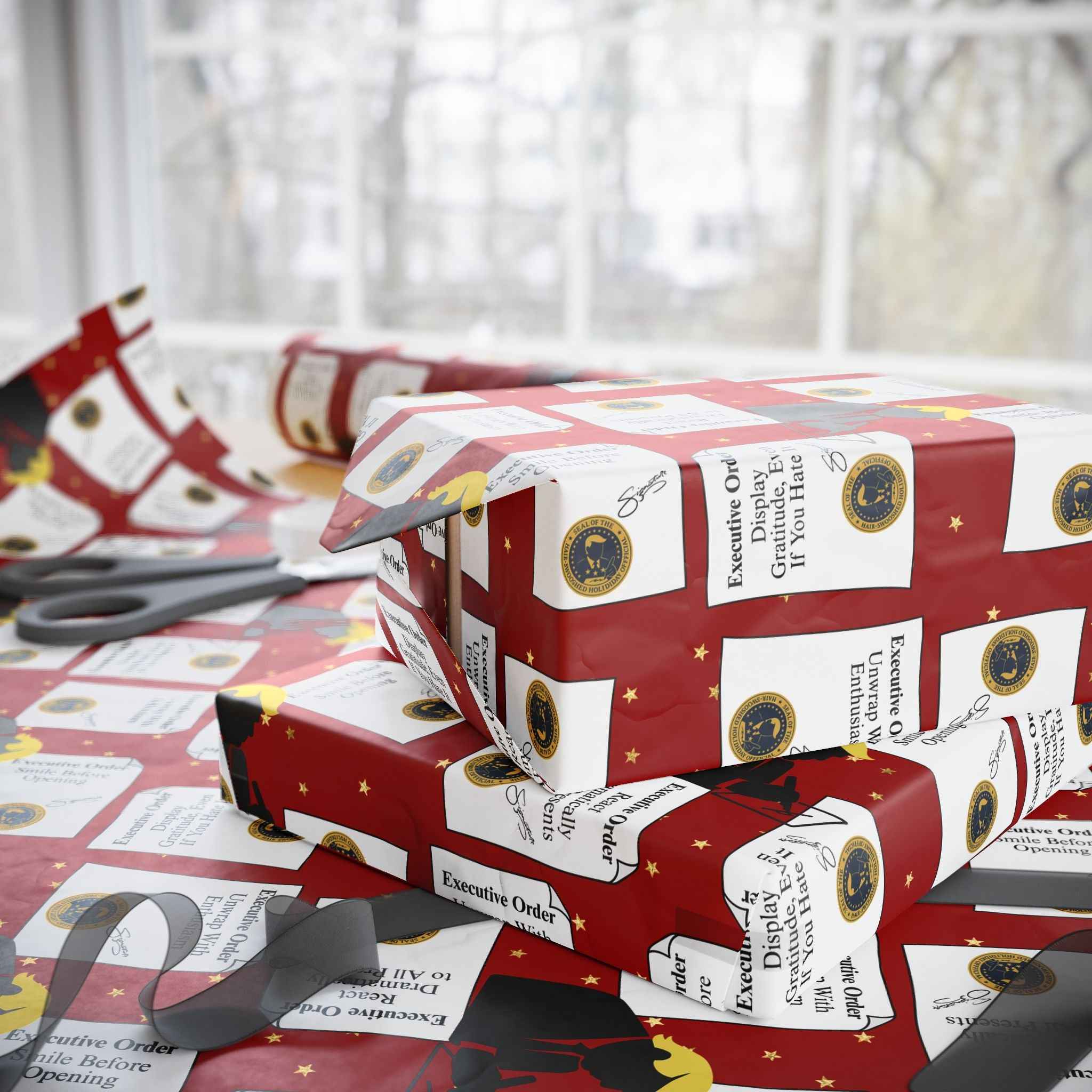 Executive Orders Gift Wrap – Political Parody Edition