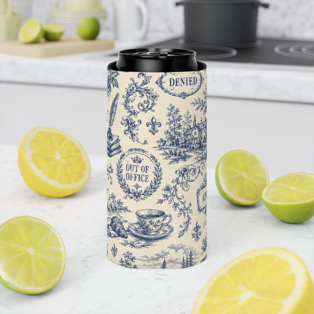 Out of Office Toile Can Cooler