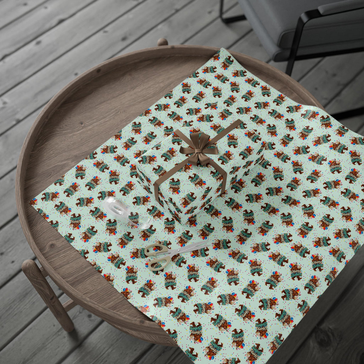Happy Birthday Bigfoot Wrapping Paper | Sasquatch Birthday Gift Wrap
