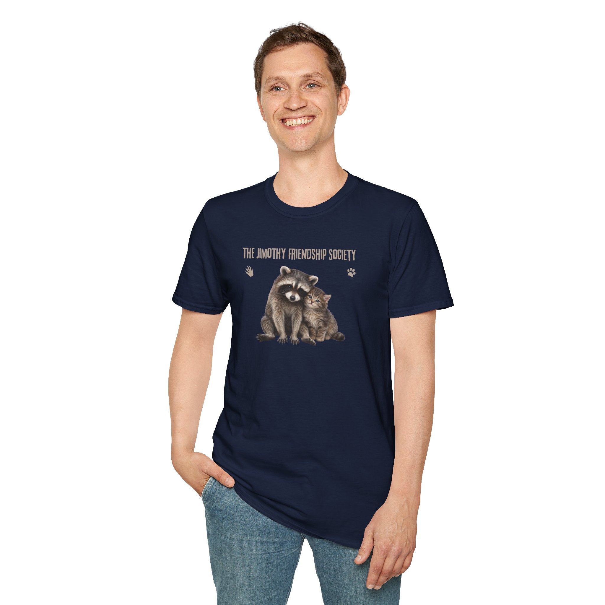 The Jimothy Friendship Society T-Shirt | Raccoon and Kitten Tee
