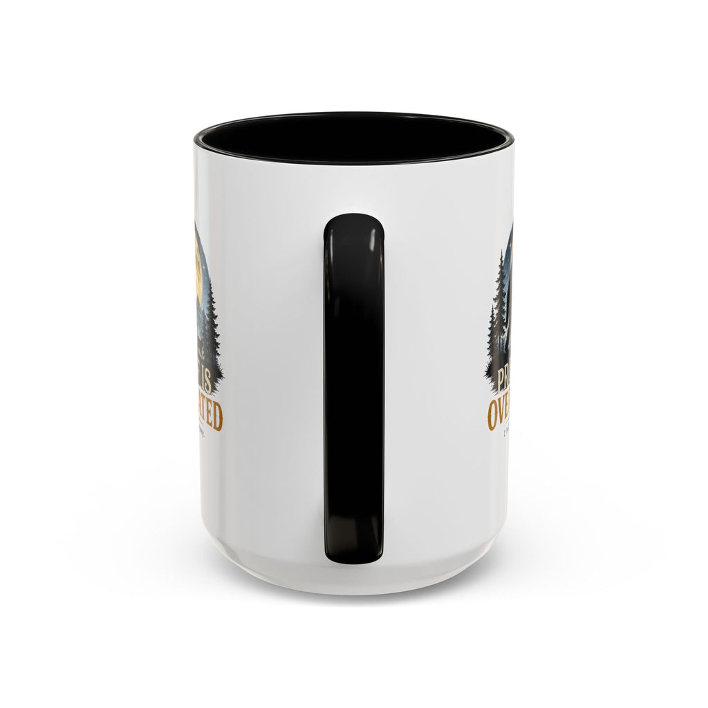 Proof Is Overrated Sasquatch & Black Cat Accent Mug