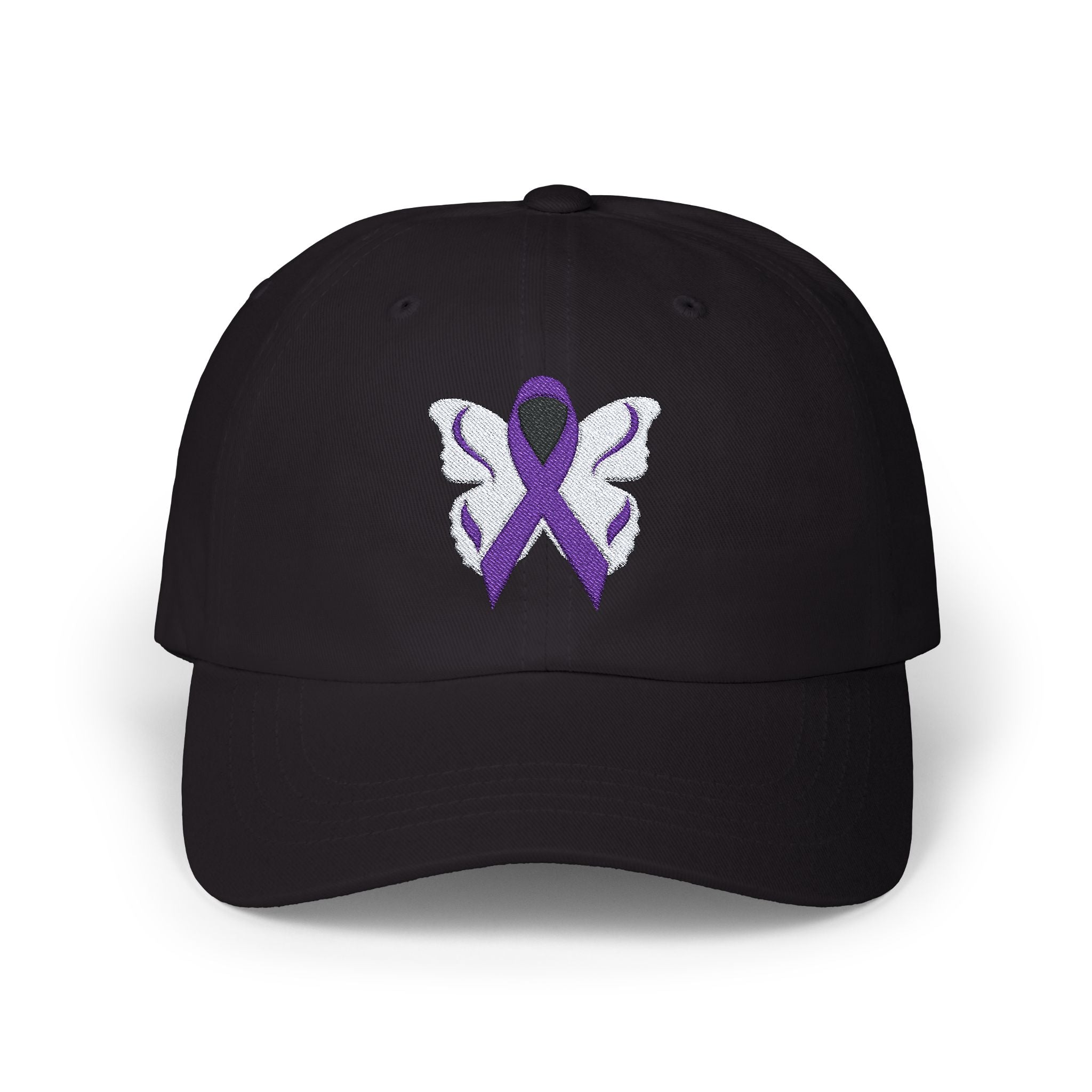 Photo depicting the ​Epilepsy Butterfly Classic Dad Cap from EpiAl's Shop.