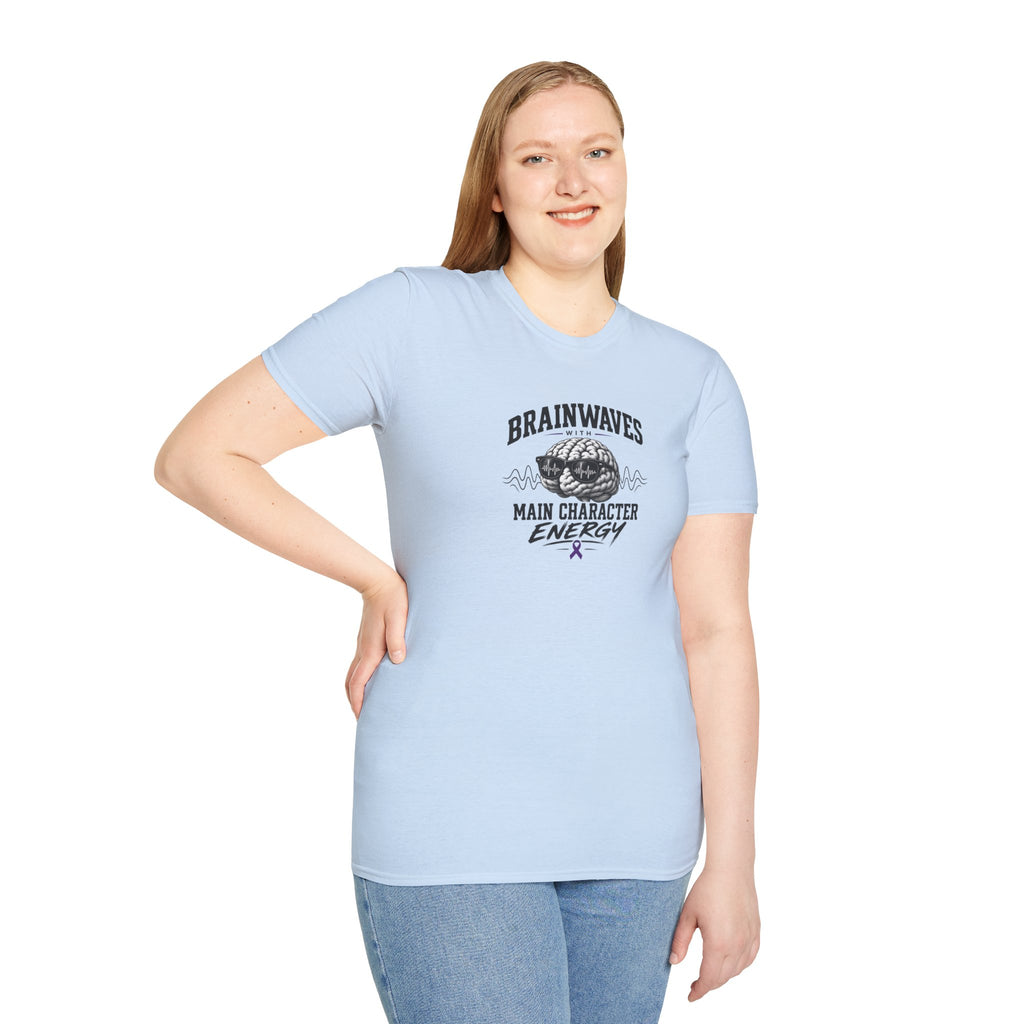 Brainwaves With Main Character Energy Epilepsy Awareness T-Shirt