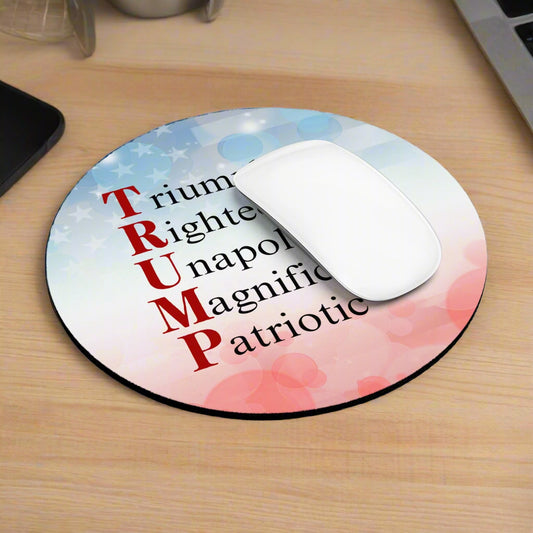 Pro-Trump Acronym Round Mouse Pad Printify