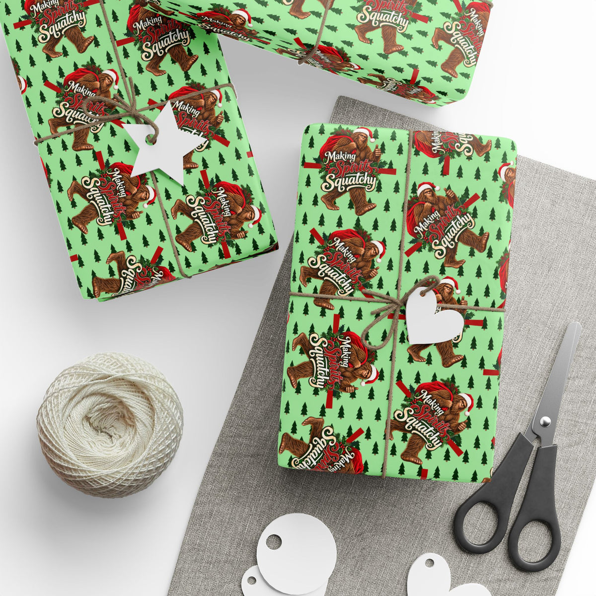 Making Spirits Squatchy Christmas Wrapping Paper | Bigfoot Holiday Gift Wrap