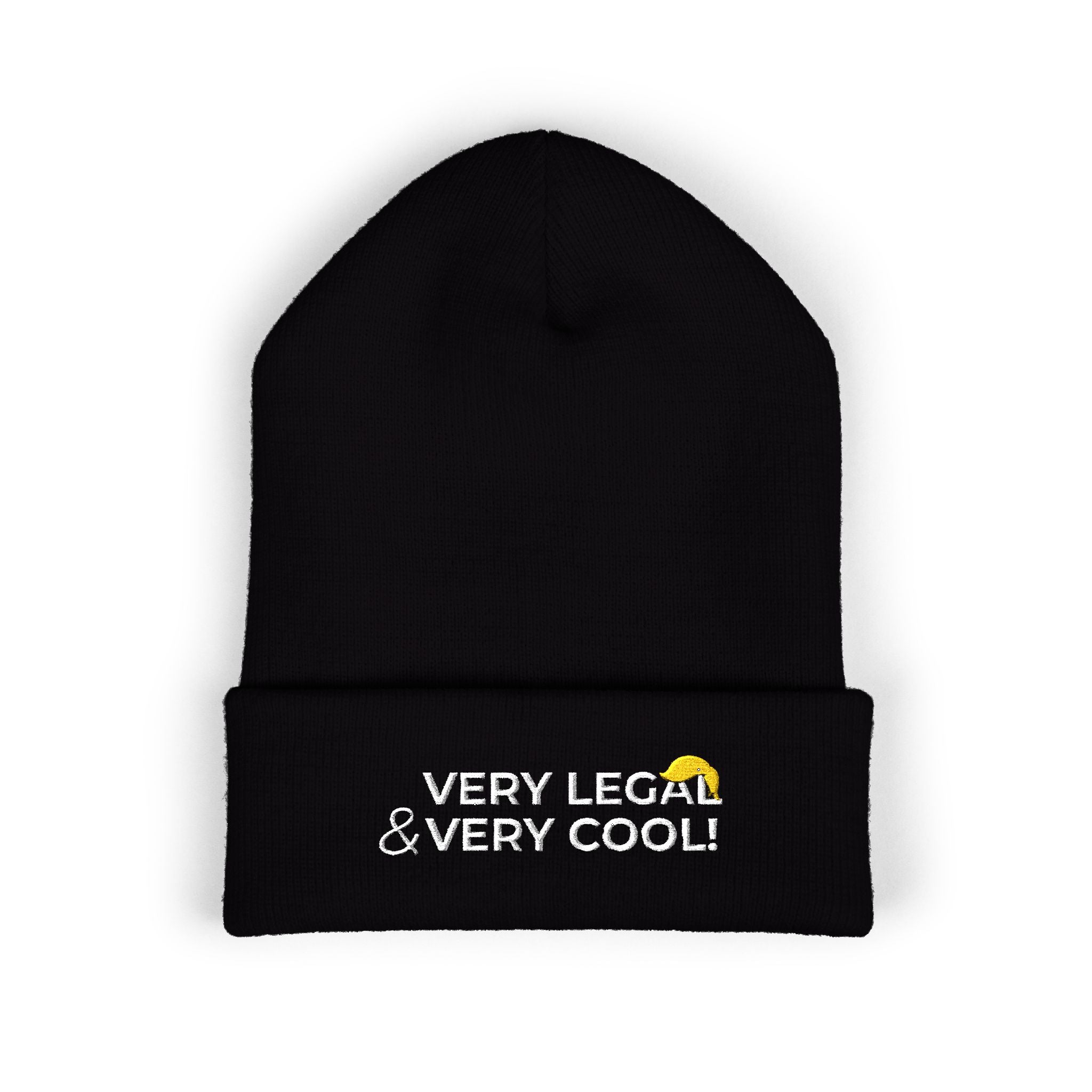 Very Legal & Very Cool Embroidered Knit Beanie – Political Parody Winter Hat