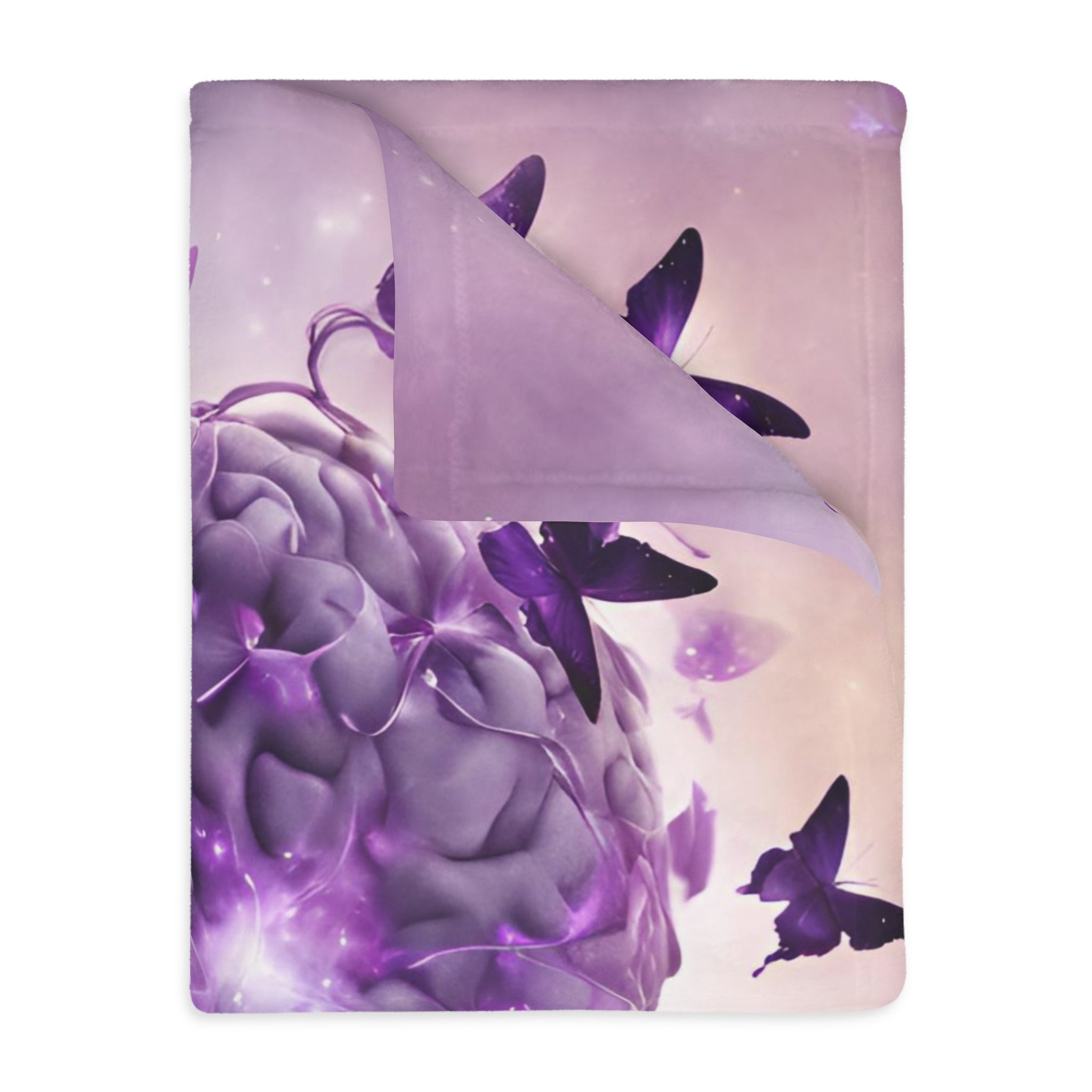 Photo depicting the ​Brain Be Brave Velveteen Microfiber Blanket (Two-sided print) from EpiAl's Shop.