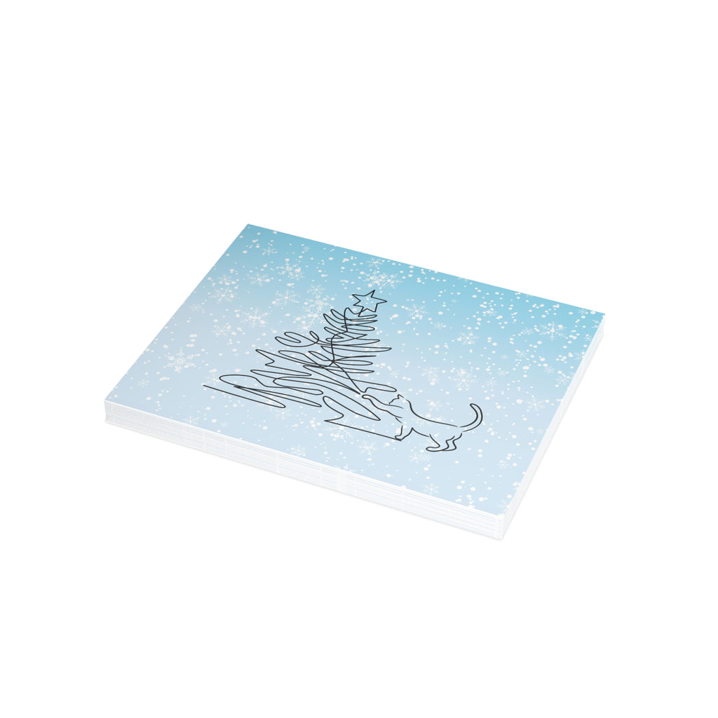 Kitty & Christmas Tree Postcard Bundles (envelopes included)