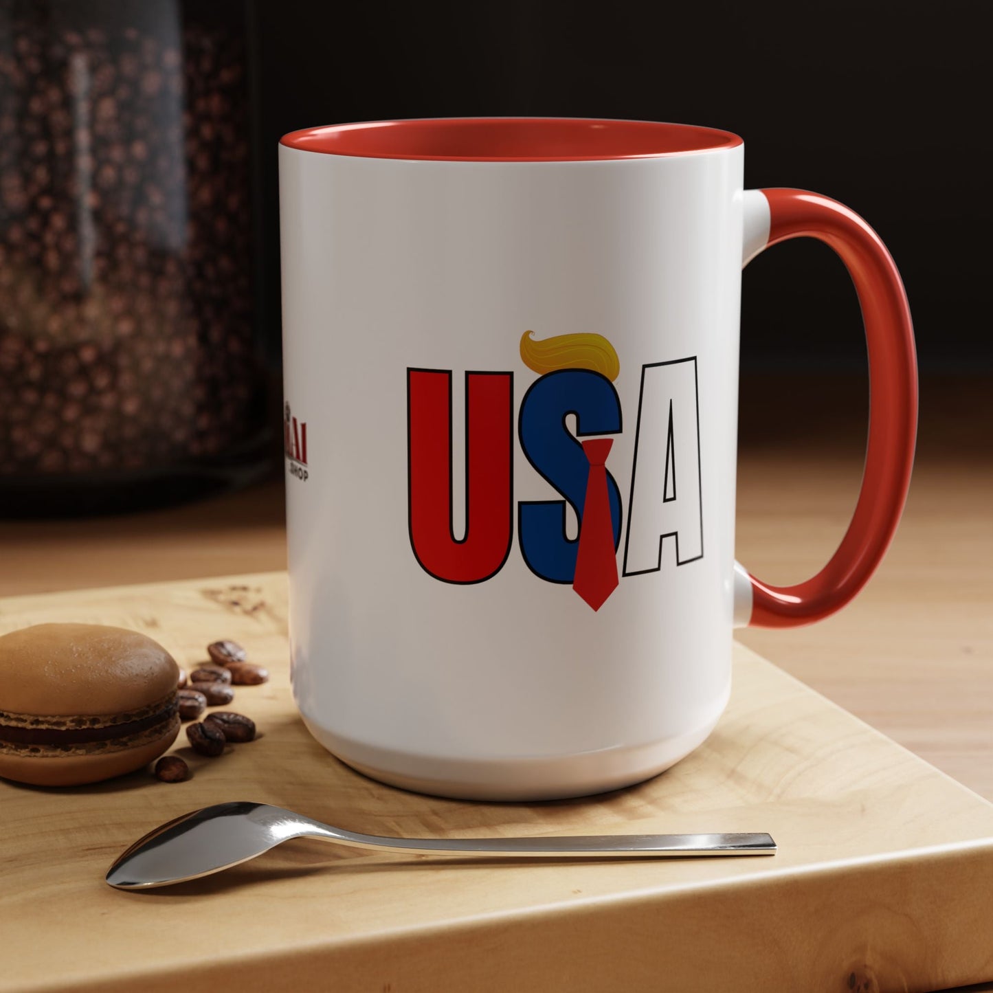 Trump USA Accent Coffee Mug Printify
