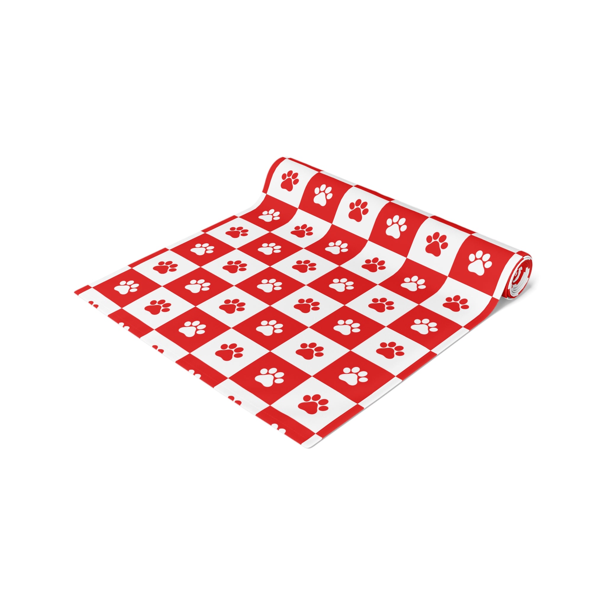 Red & White Paws Table Runner (Cotton, Poly) - EpiAl's Shop