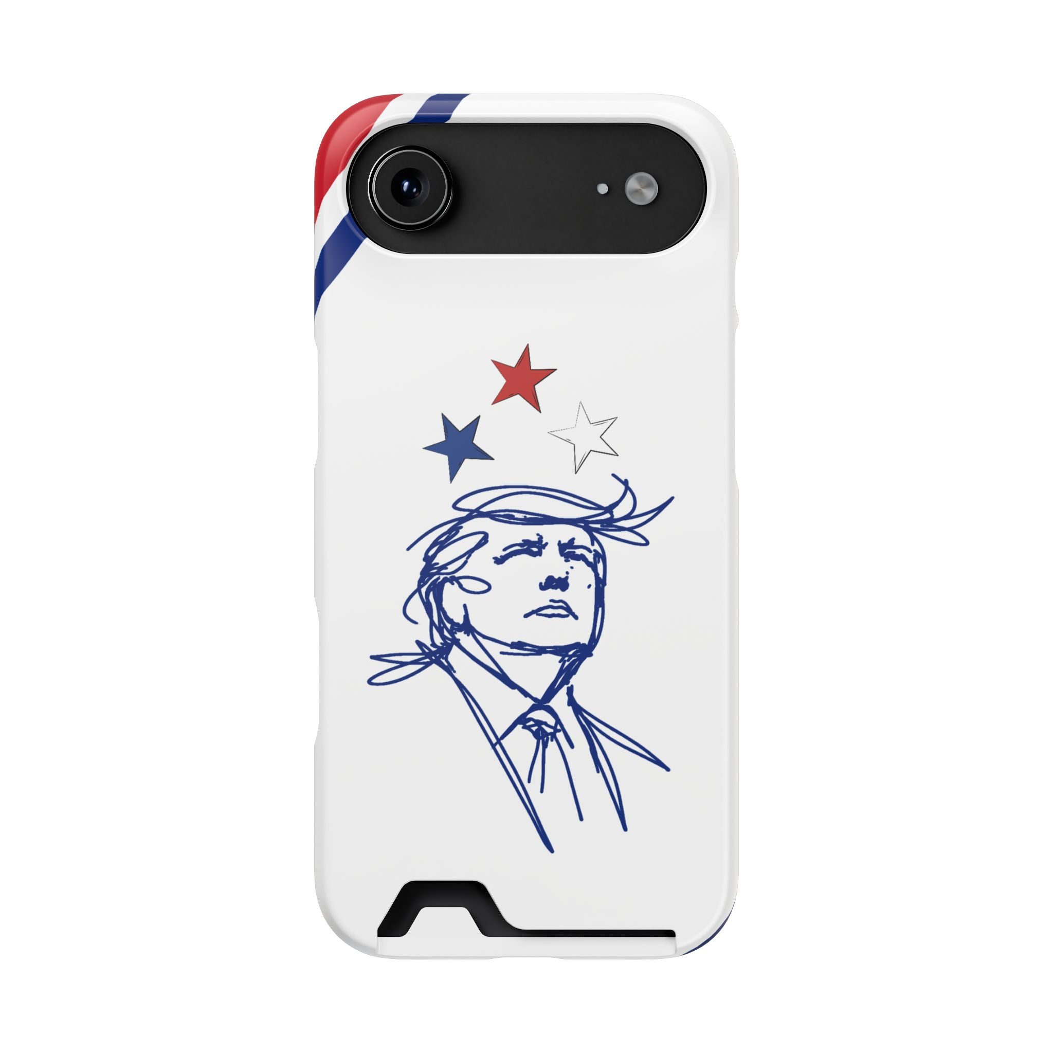 Swoop Guy Samsung Galaxy Case – Minimal Line Portrait Patriotic Design, Slim Protective Case with Card Slot