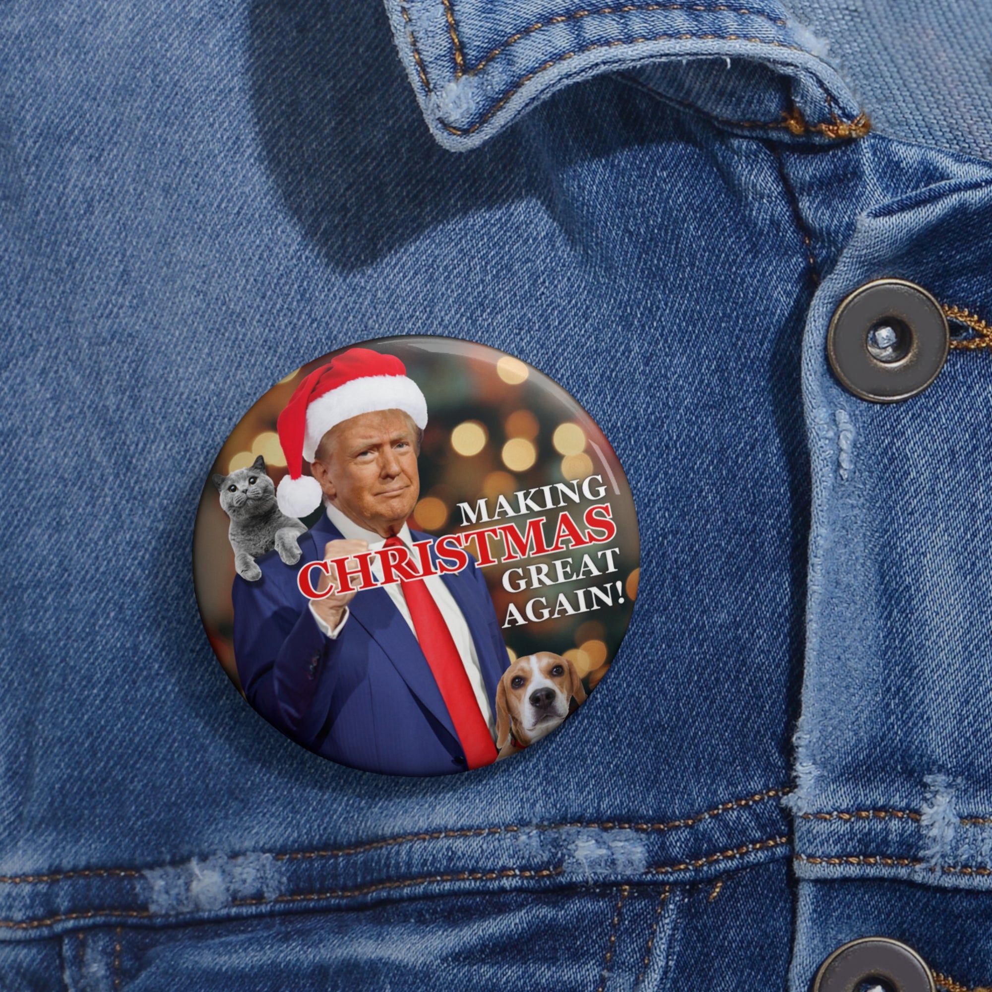 Making Christmas Great Again Pin Buttons