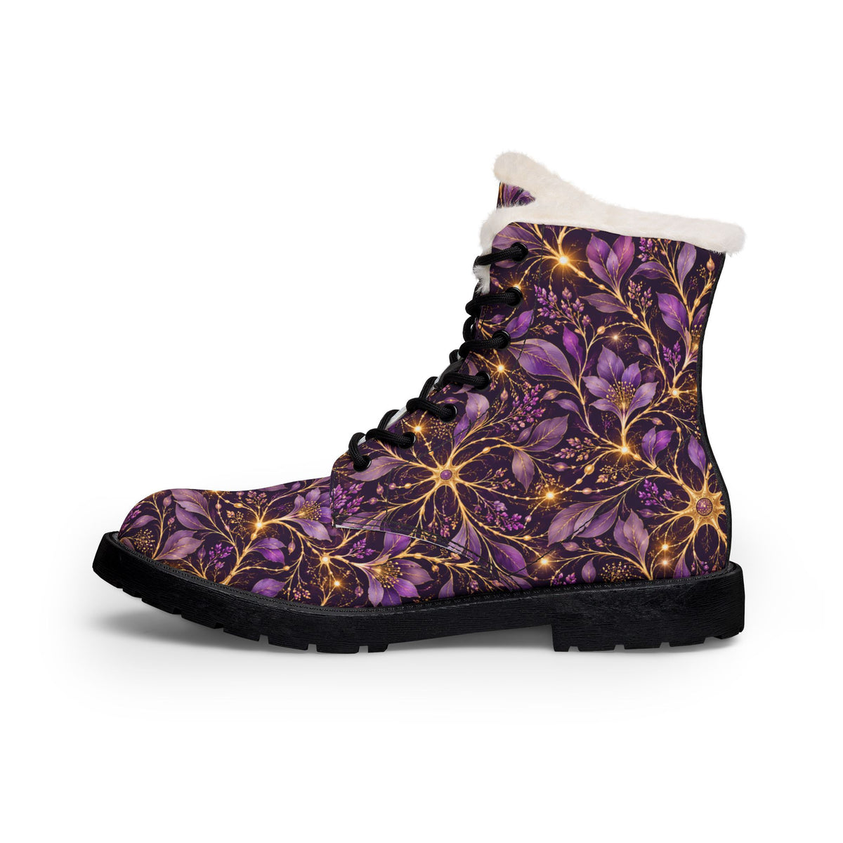 Beautifully Miswired Purple Neuron Boots | Epilepsy Awareness Women's Winter Boots